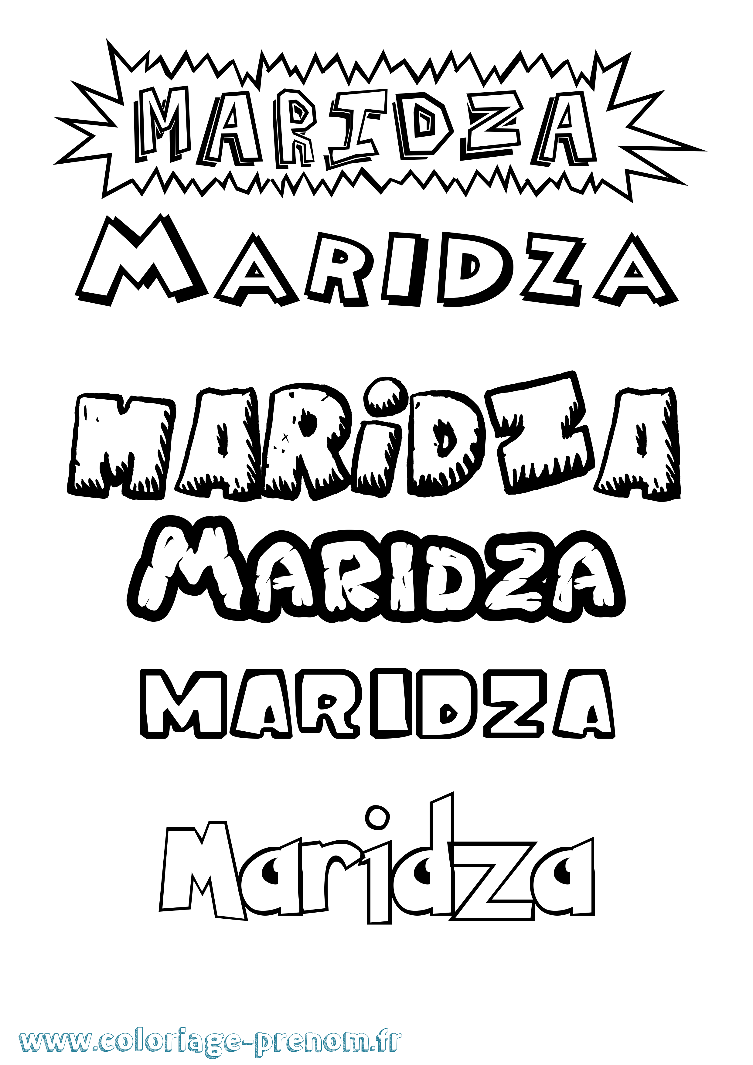 Coloriage Maridza Dessin Animé Coloriage prénom Maridza Dessin Animé