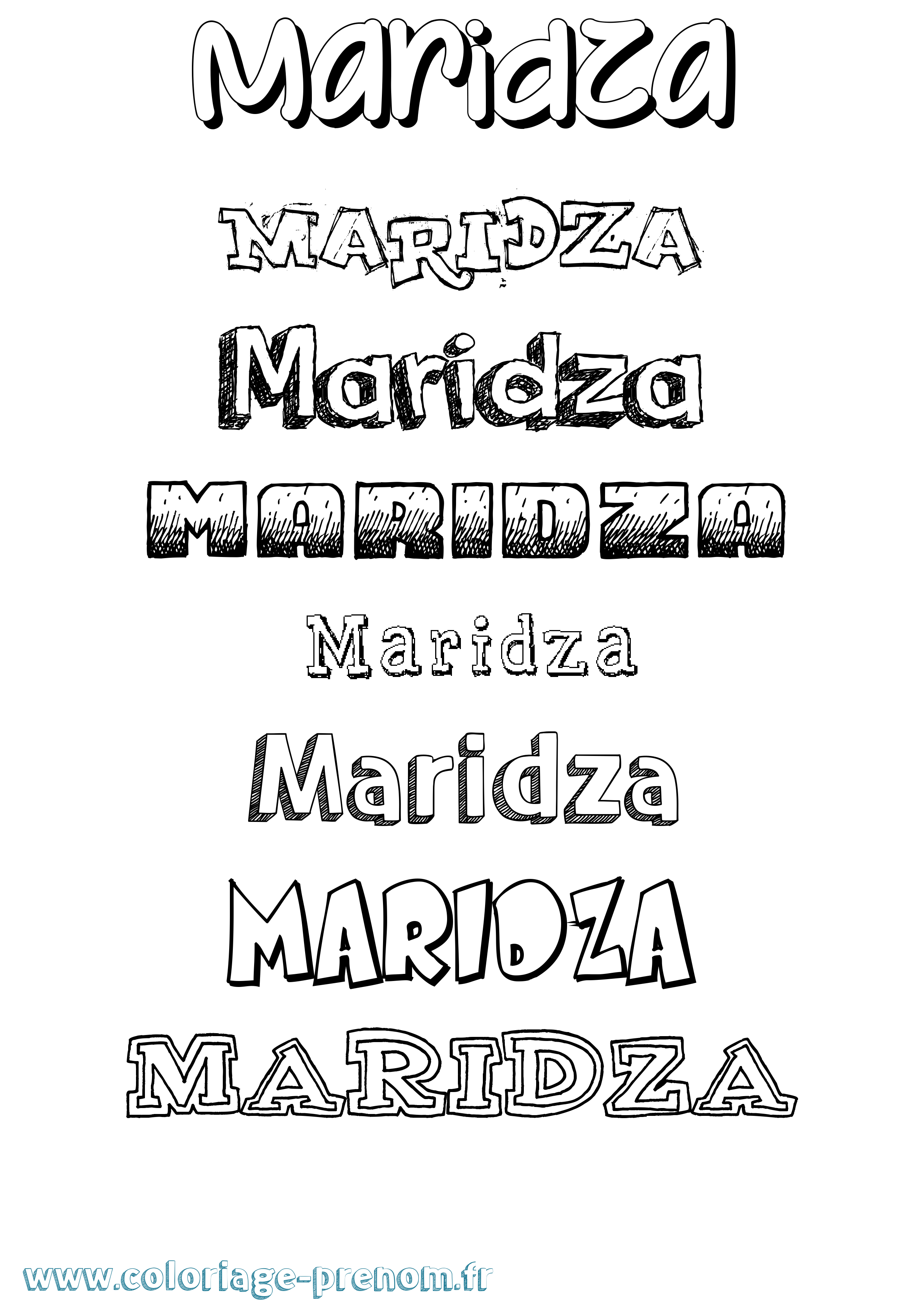 Coloriage Maridza Dessiné Coloriage prénom Maridza Dessiné