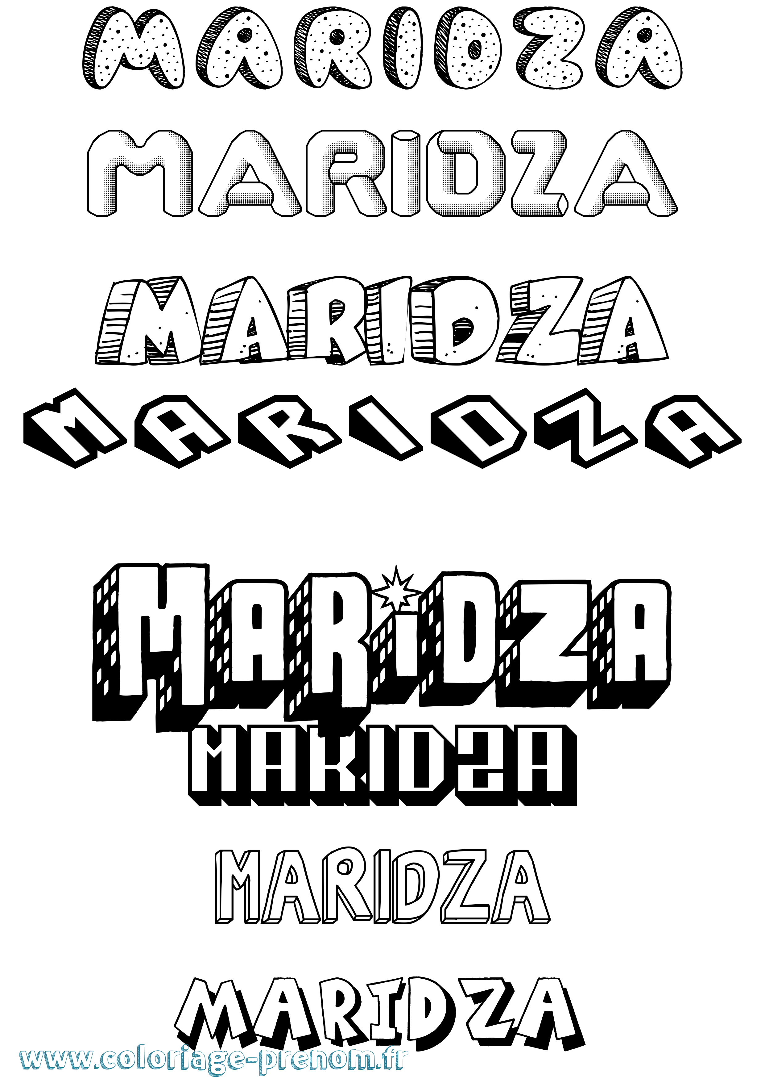 Coloriage Maridza Effet 3D Coloriage prénom Maridza Effet 3D