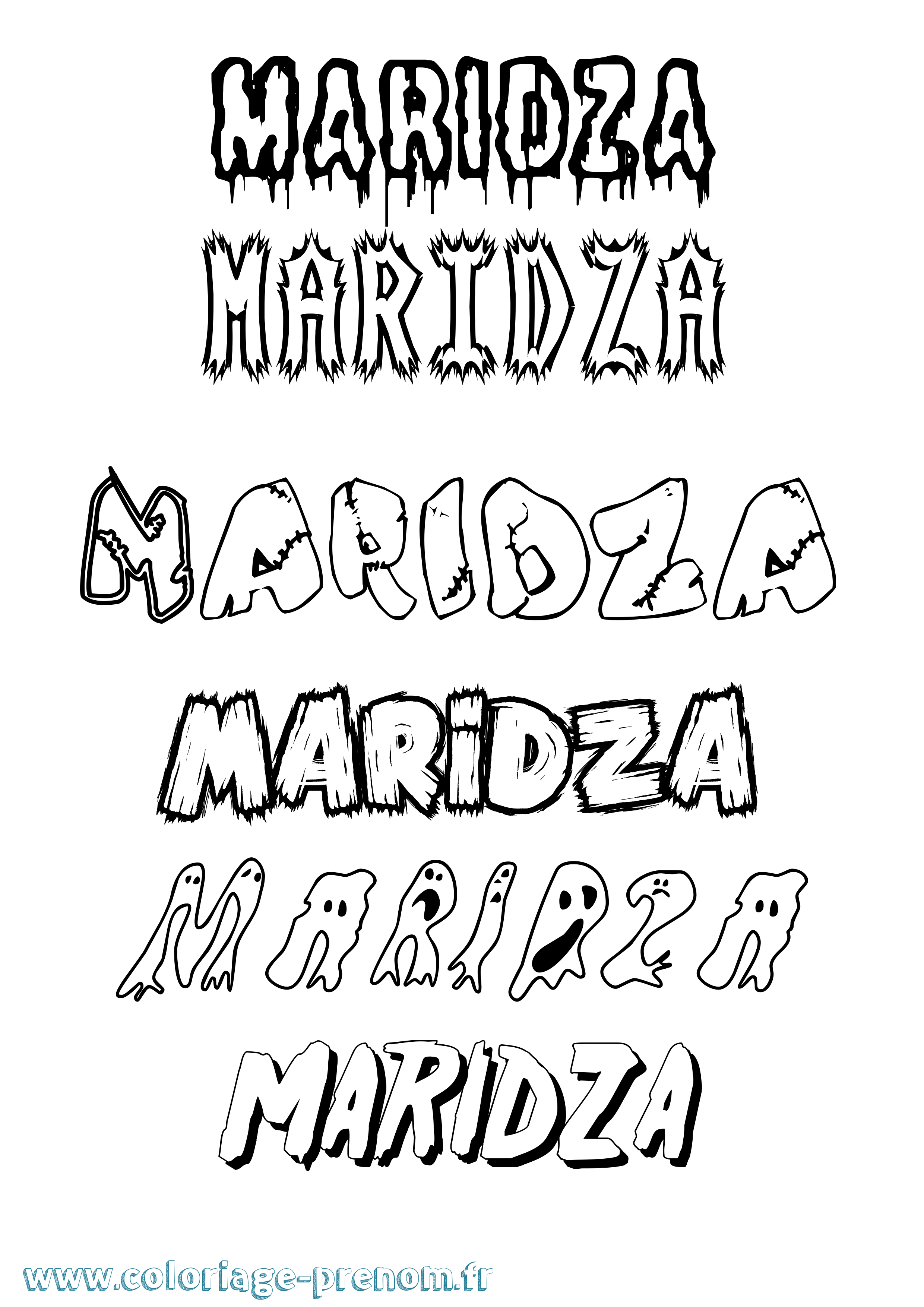 Coloriage Maridza Frisson Coloriage prénom Maridza Frisson