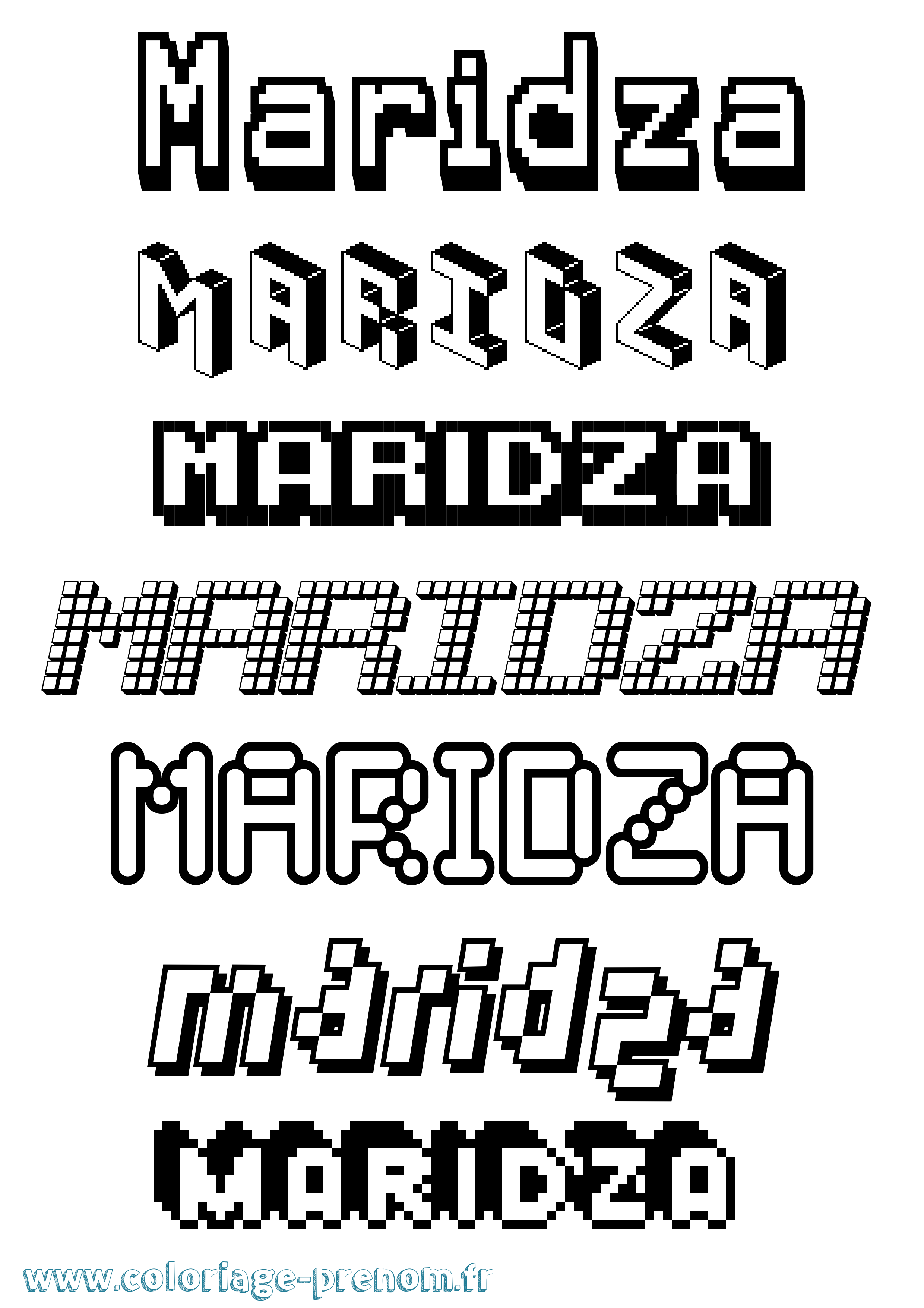 Coloriage Maridza Pixel Coloriage prénom Maridza Pixel