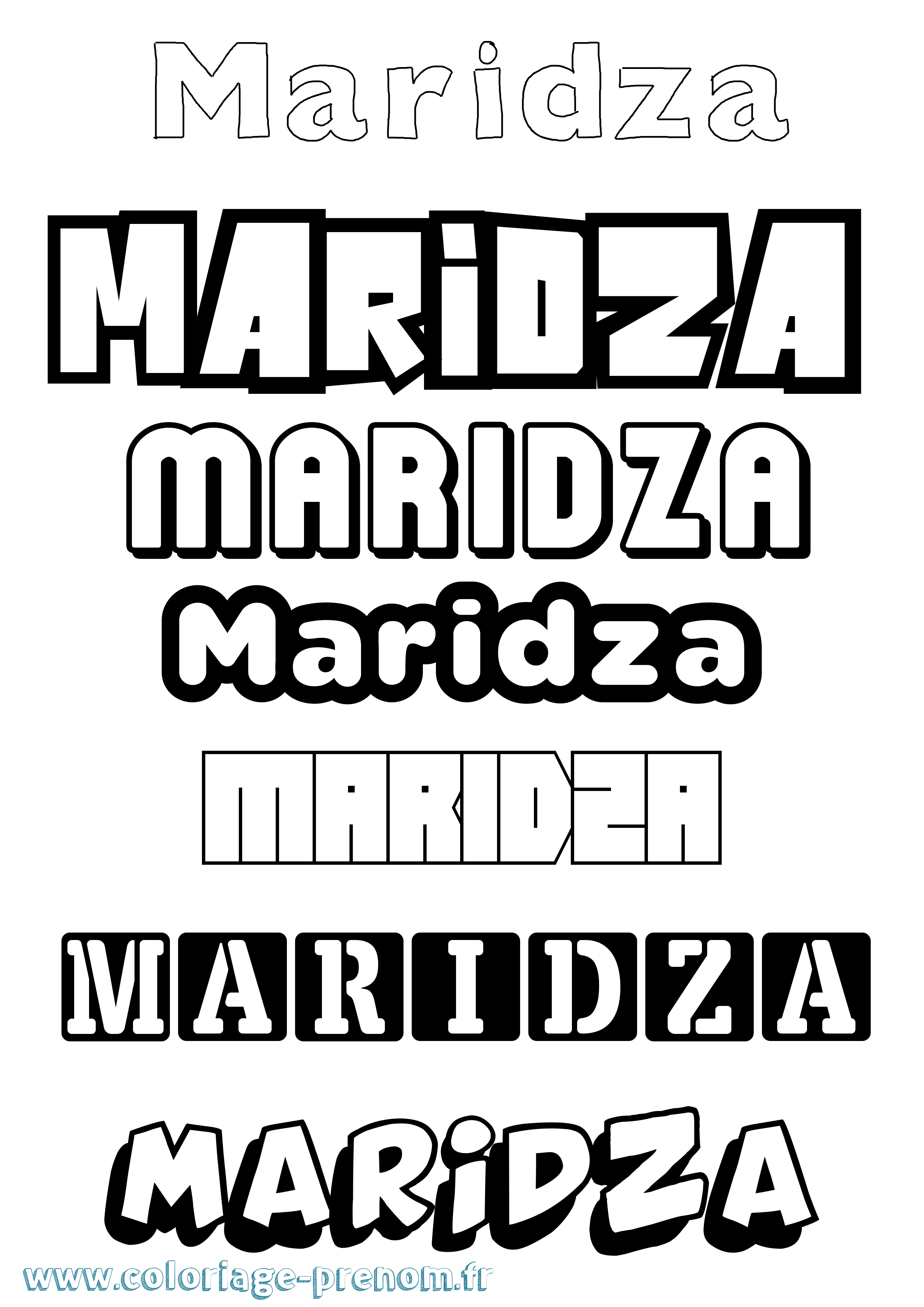 Coloriage Maridza Simple Coloriage prénom Maridza Simple