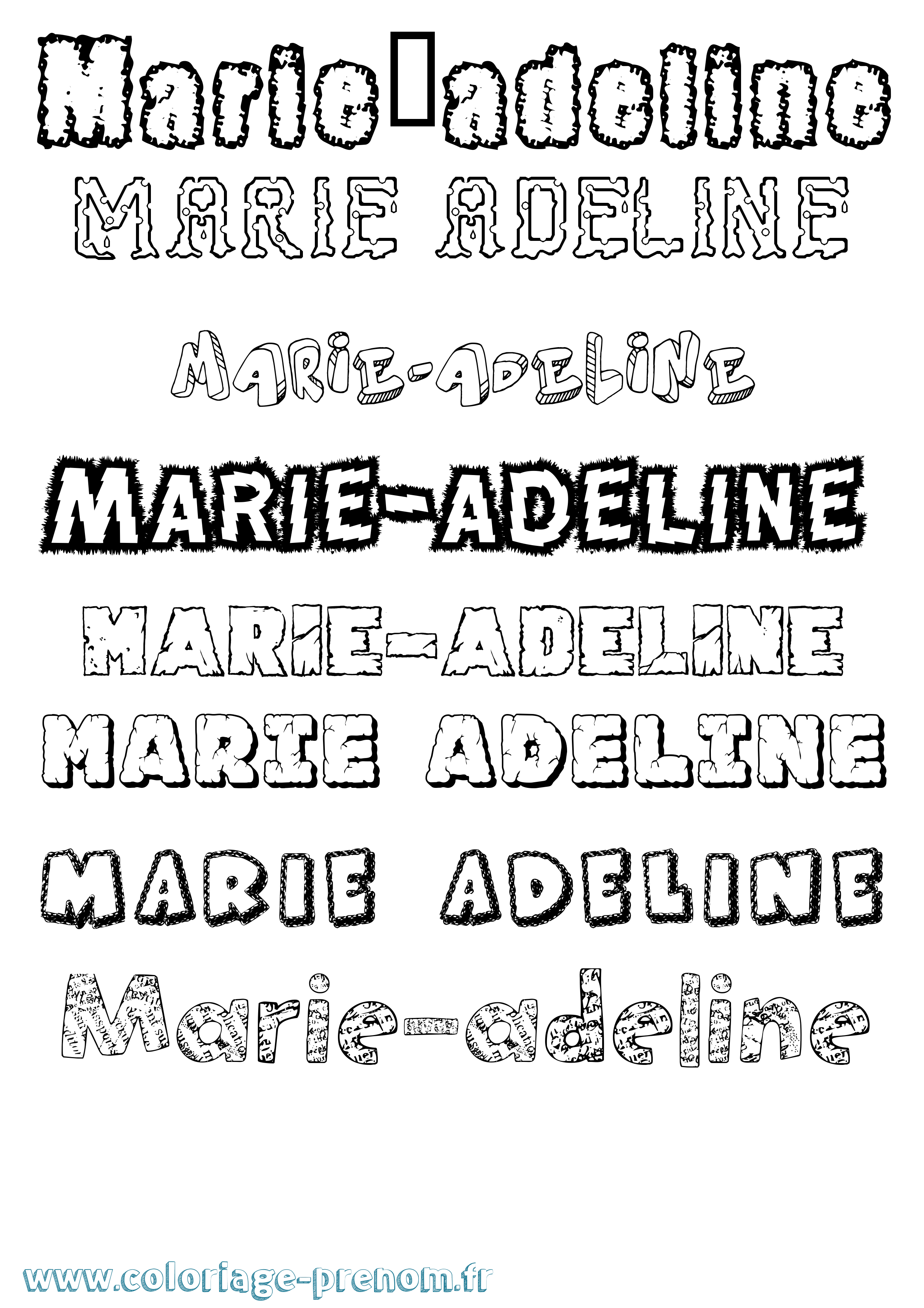 Coloriage Marie-Adeline Destructuré Coloriage prénom Marie-Adeline Destructuré