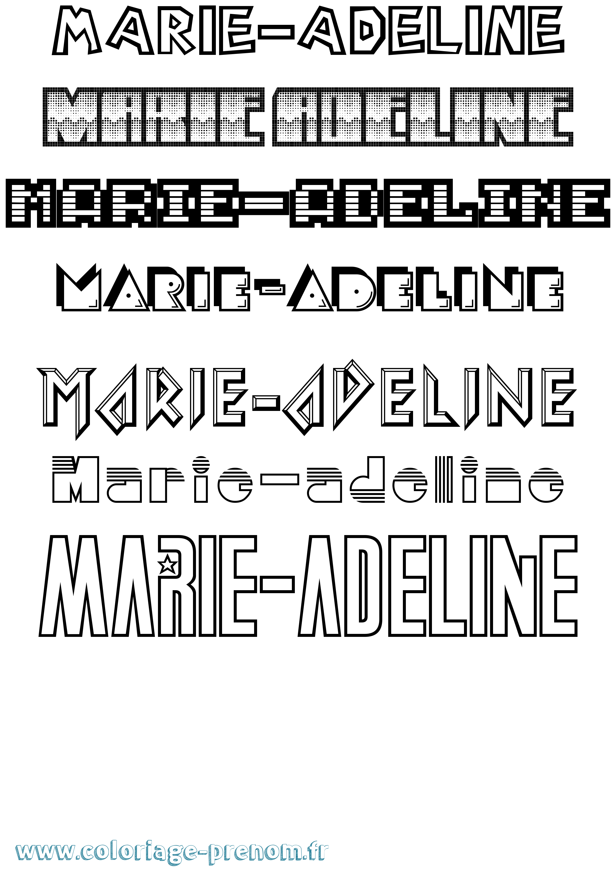 Coloriage Marie-Adeline Jeux Vidéos Coloriage prénom Marie-Adeline Jeux Vidéos