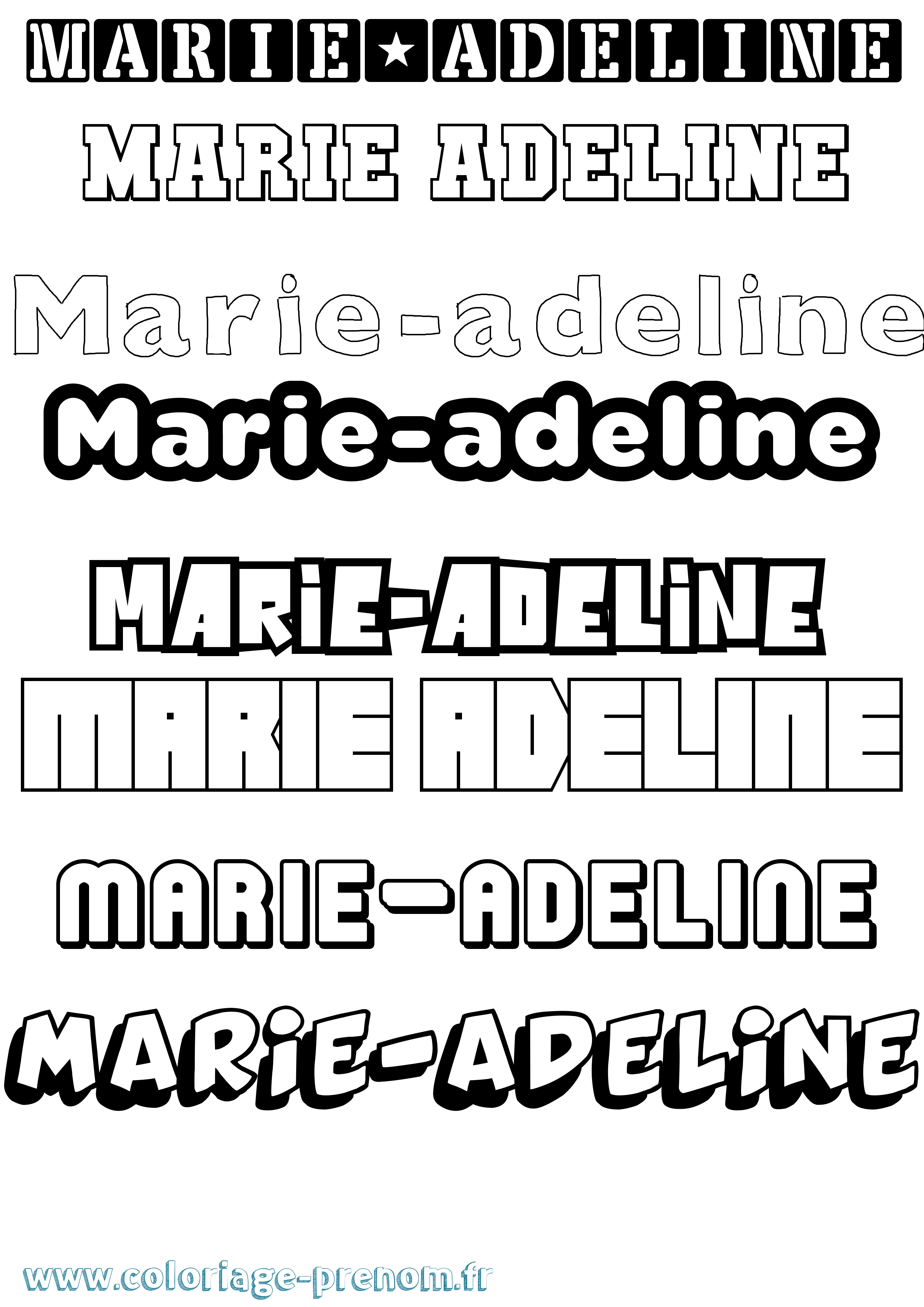 Coloriage Marie-Adeline Simple Coloriage prénom Marie-Adeline Simple