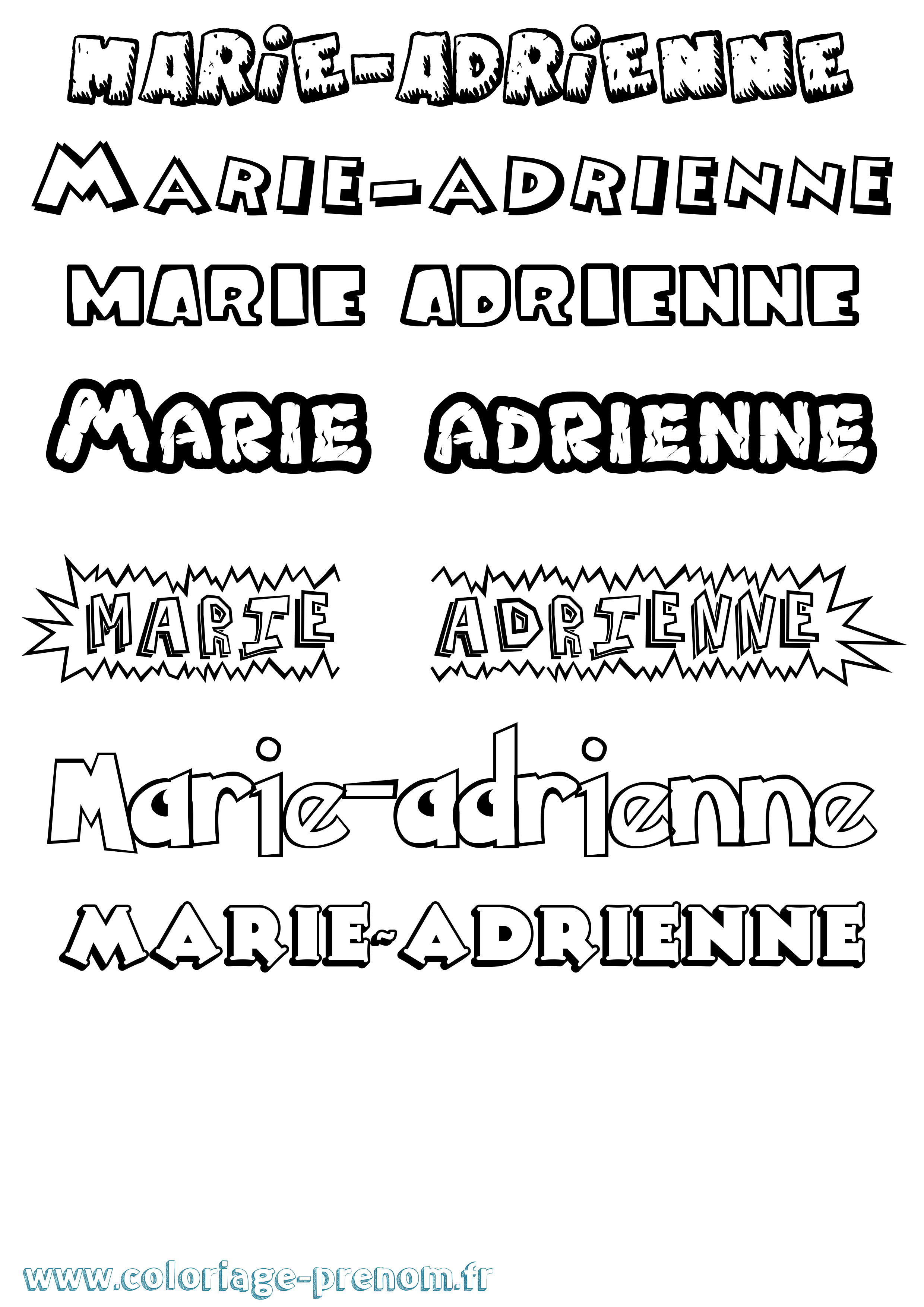 Coloriage Marie-Adrienne Dessin Animé Coloriage prénom Marie-Adrienne Dessin Animé