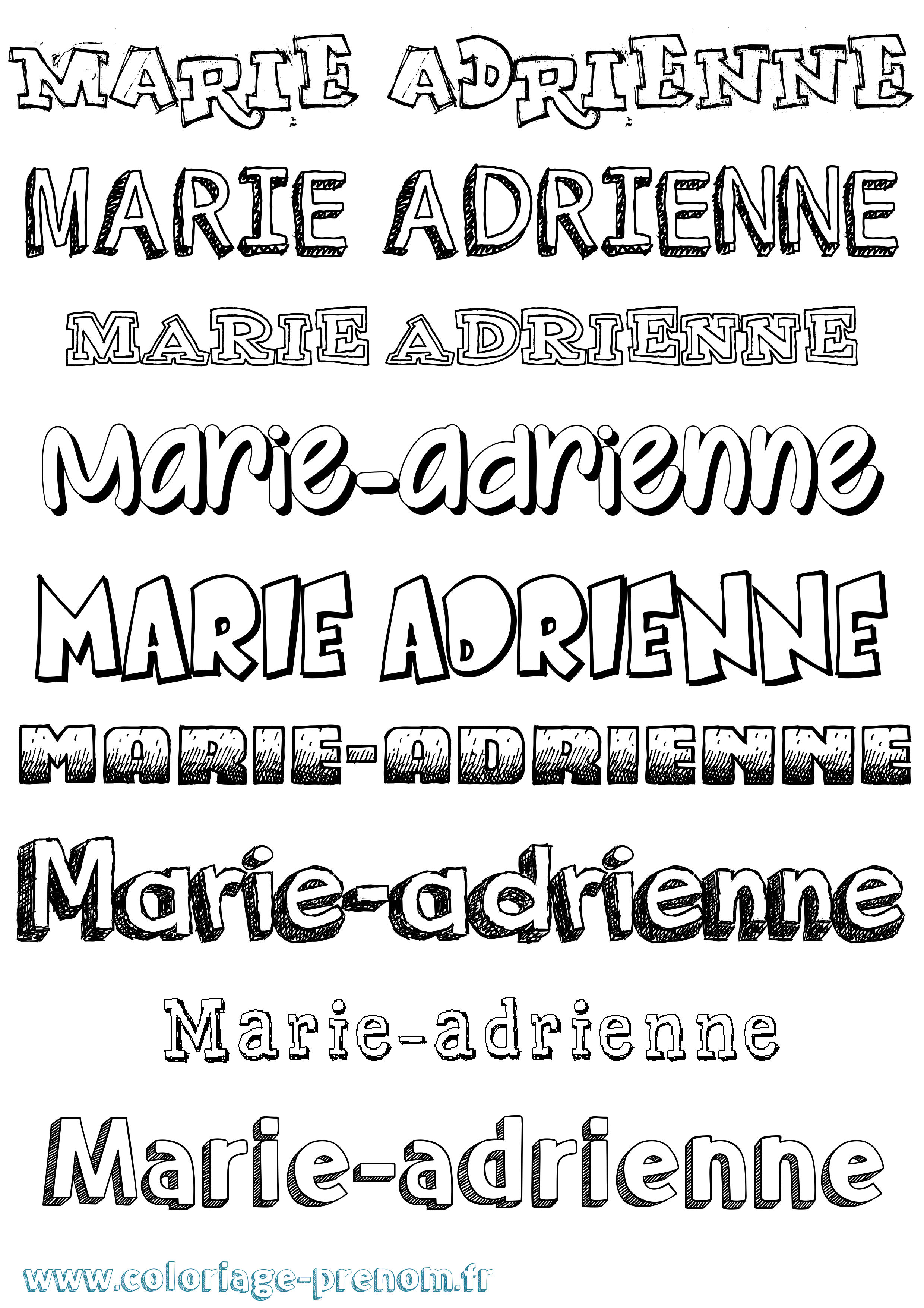 Coloriage Marie-Adrienne Dessiné Coloriage prénom Marie-Adrienne Dessiné