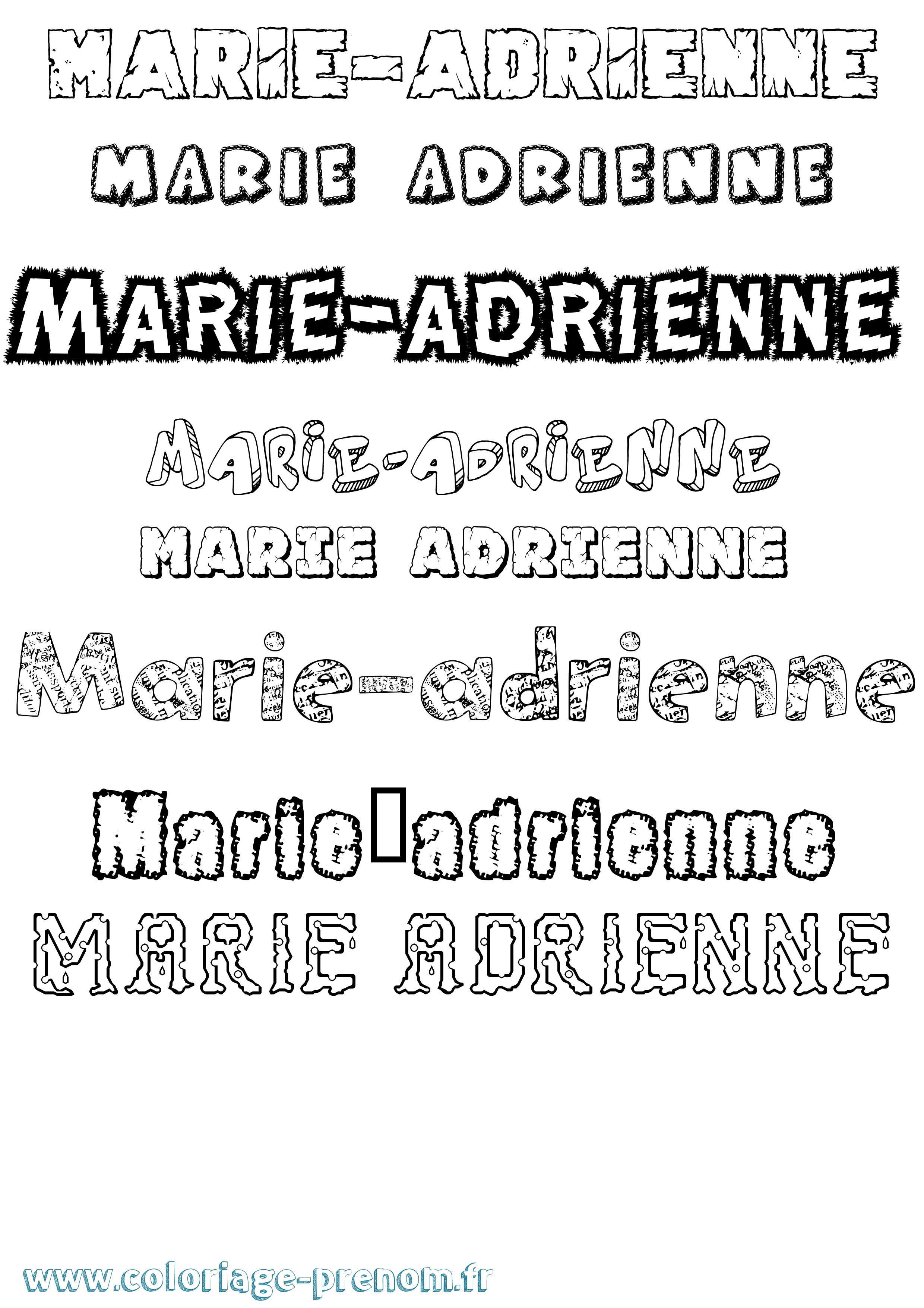 Coloriage Marie-Adrienne Destructuré Coloriage prénom Marie-Adrienne Destructuré