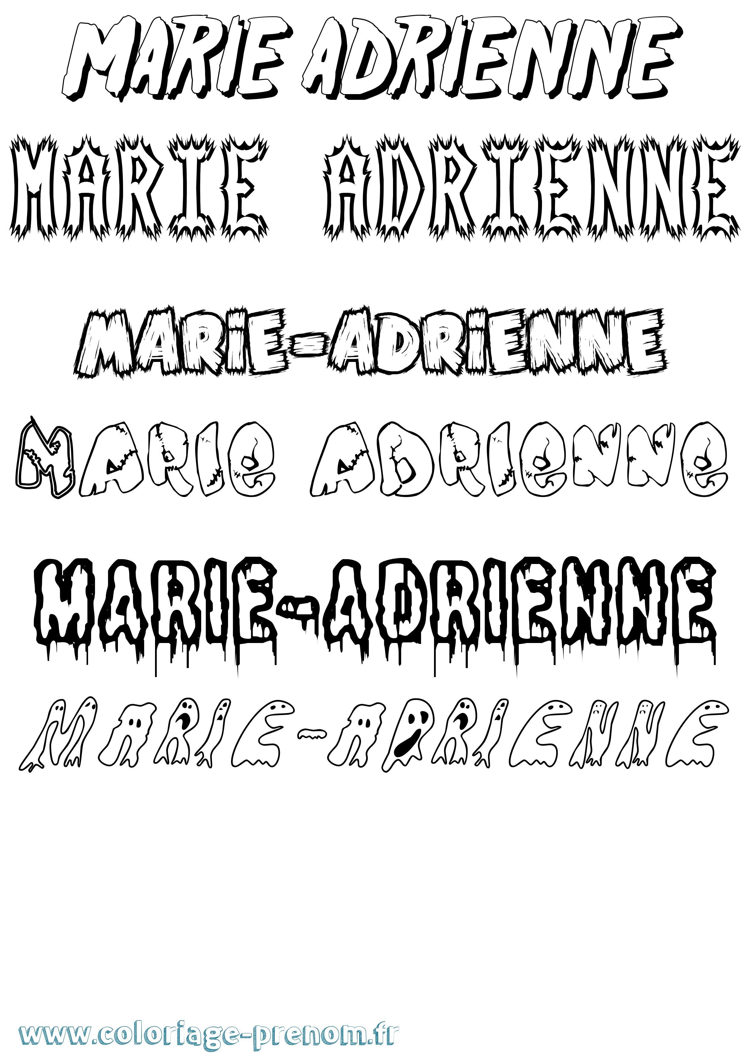Coloriage Marie-Adrienne Frisson Coloriage prénom Marie-Adrienne Frisson
