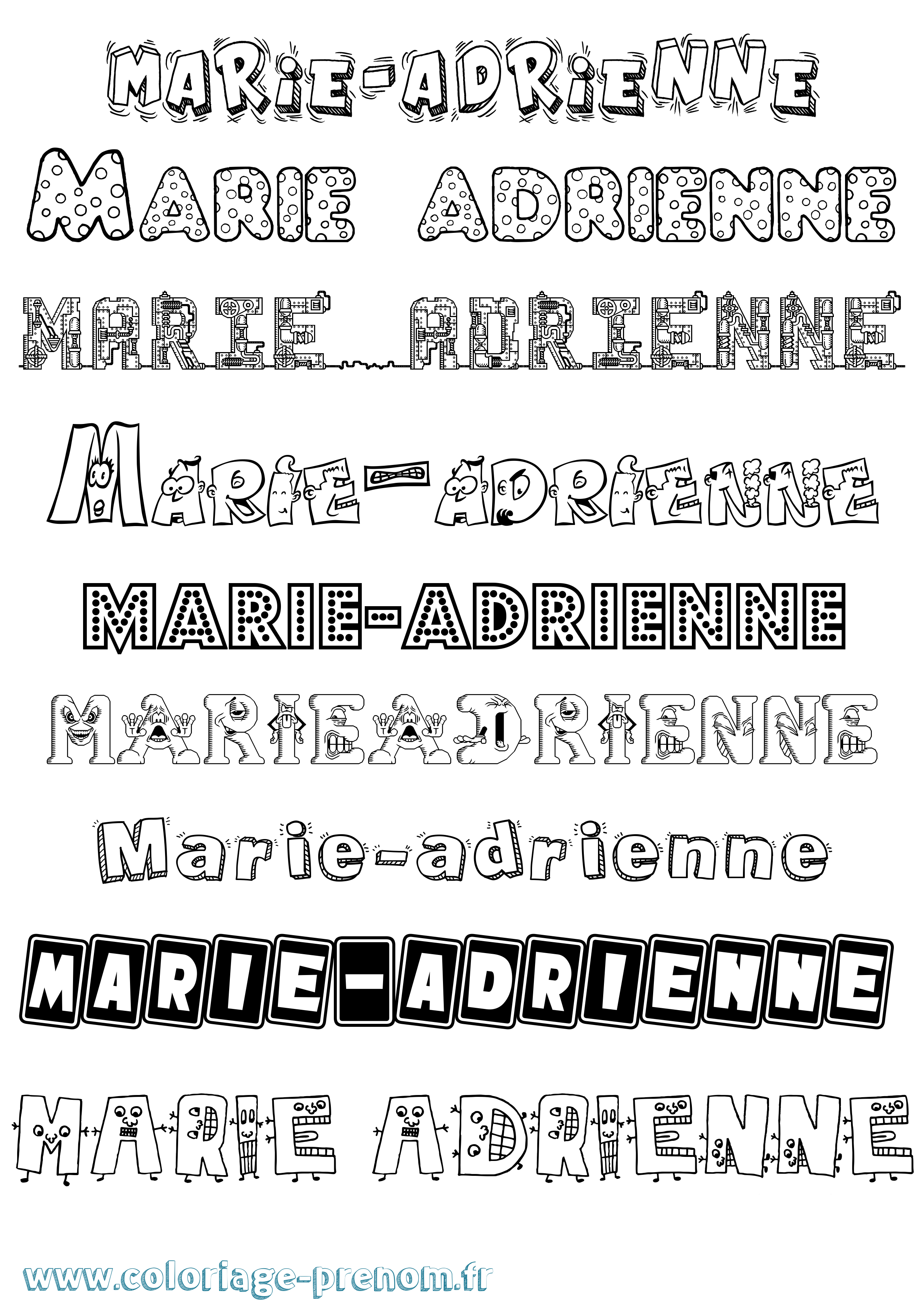Coloriage Marie-Adrienne Fun Coloriage prénom Marie-Adrienne Fun