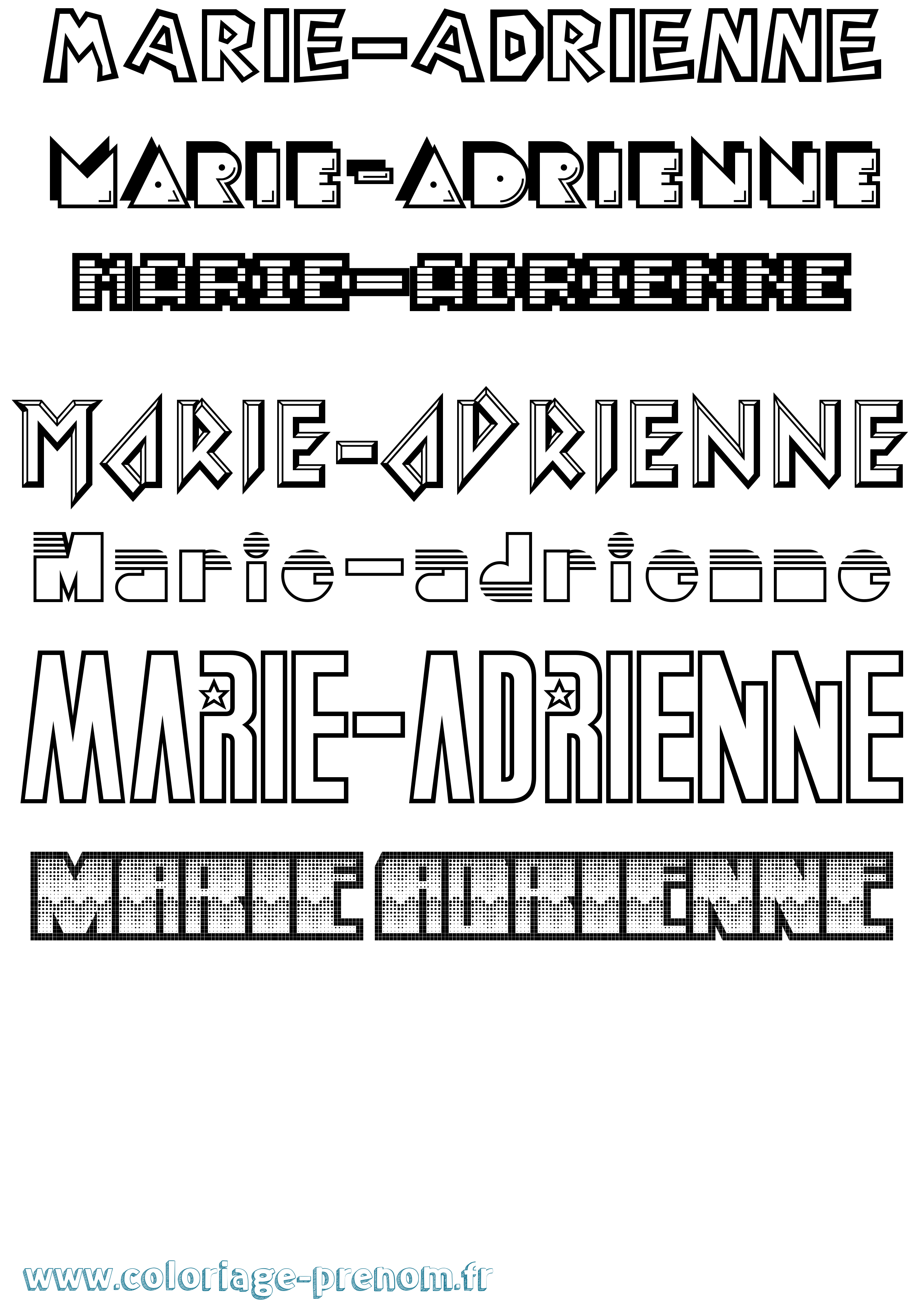 Coloriage Marie-Adrienne Jeux Vidéos Coloriage prénom Marie-Adrienne Jeux Vidéos