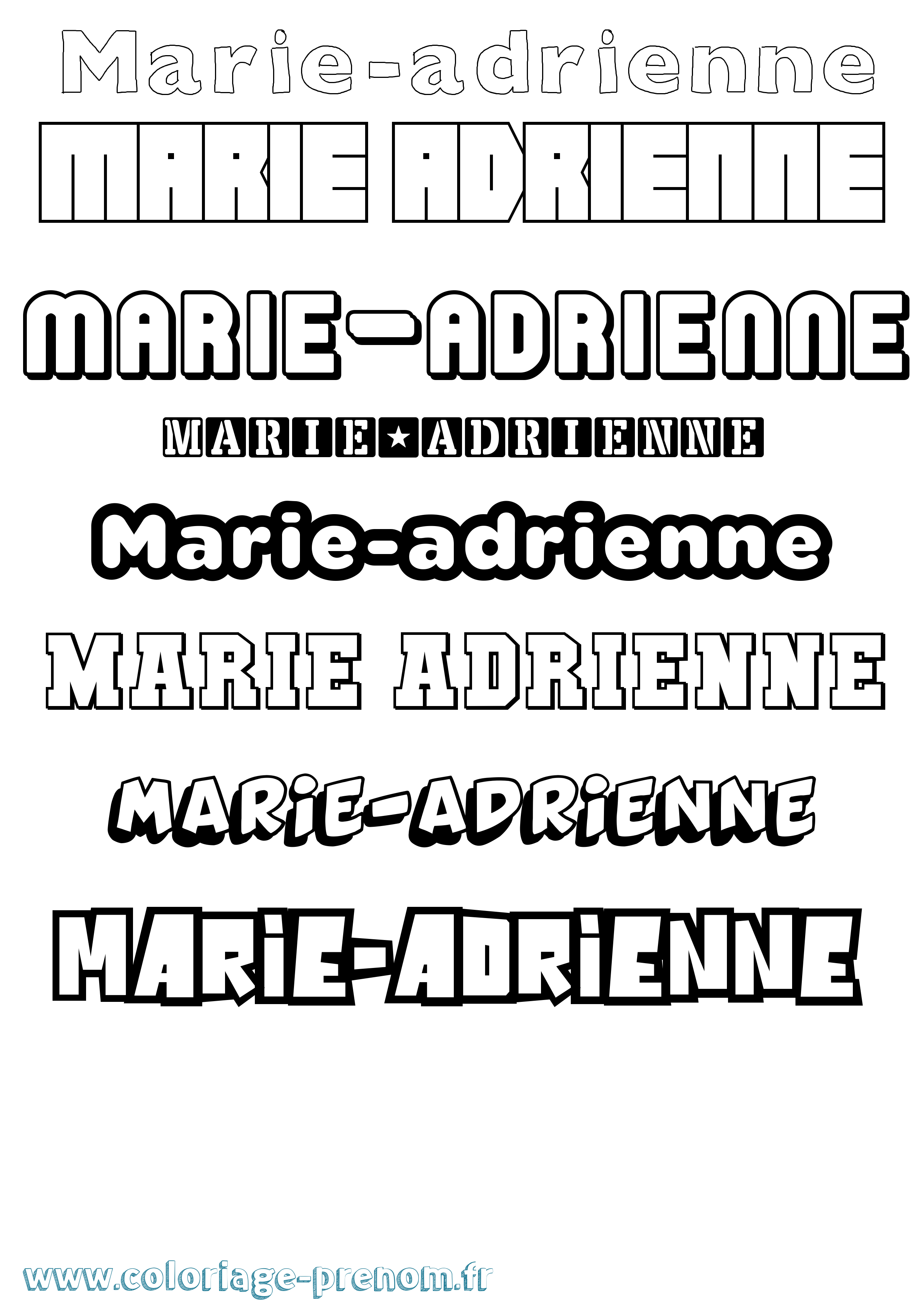 Coloriage Marie-Adrienne Simple Coloriage prénom Marie-Adrienne Simple