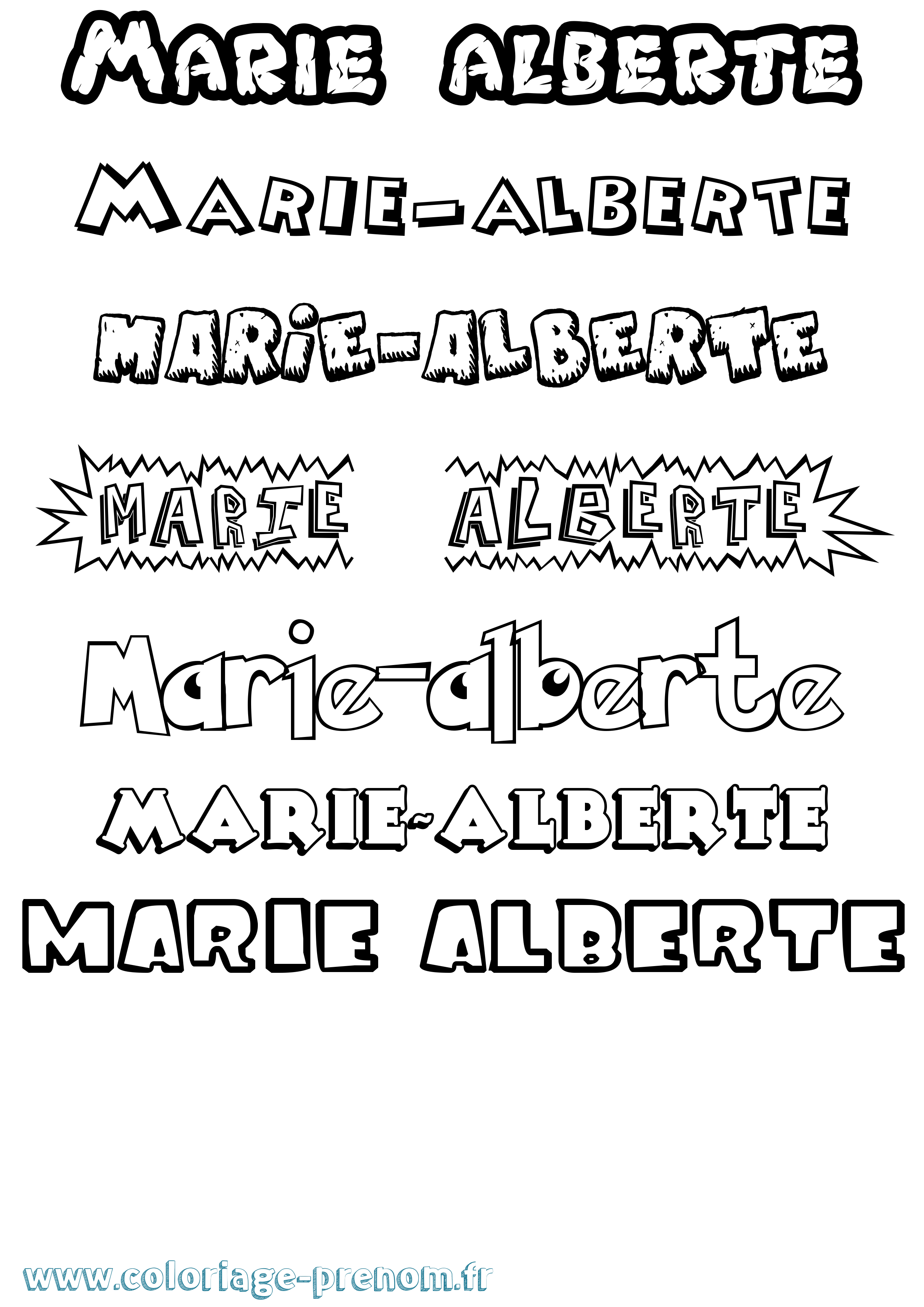 Coloriage Marie-Alberte Dessin Animé Coloriage prénom Marie-Alberte Dessin Animé