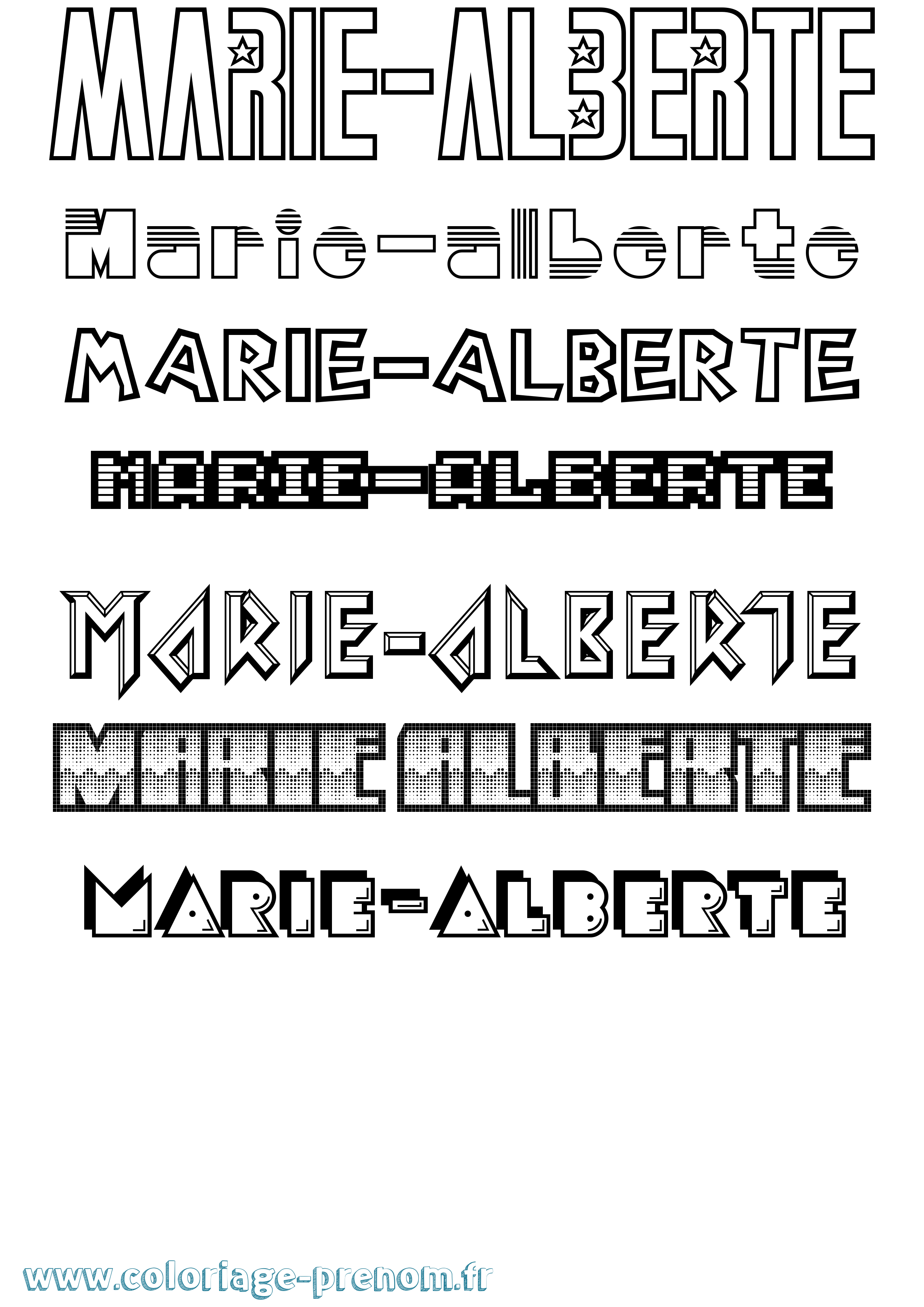 Coloriage Marie-Alberte Jeux Vidéos Coloriage prénom Marie-Alberte Jeux Vidéos