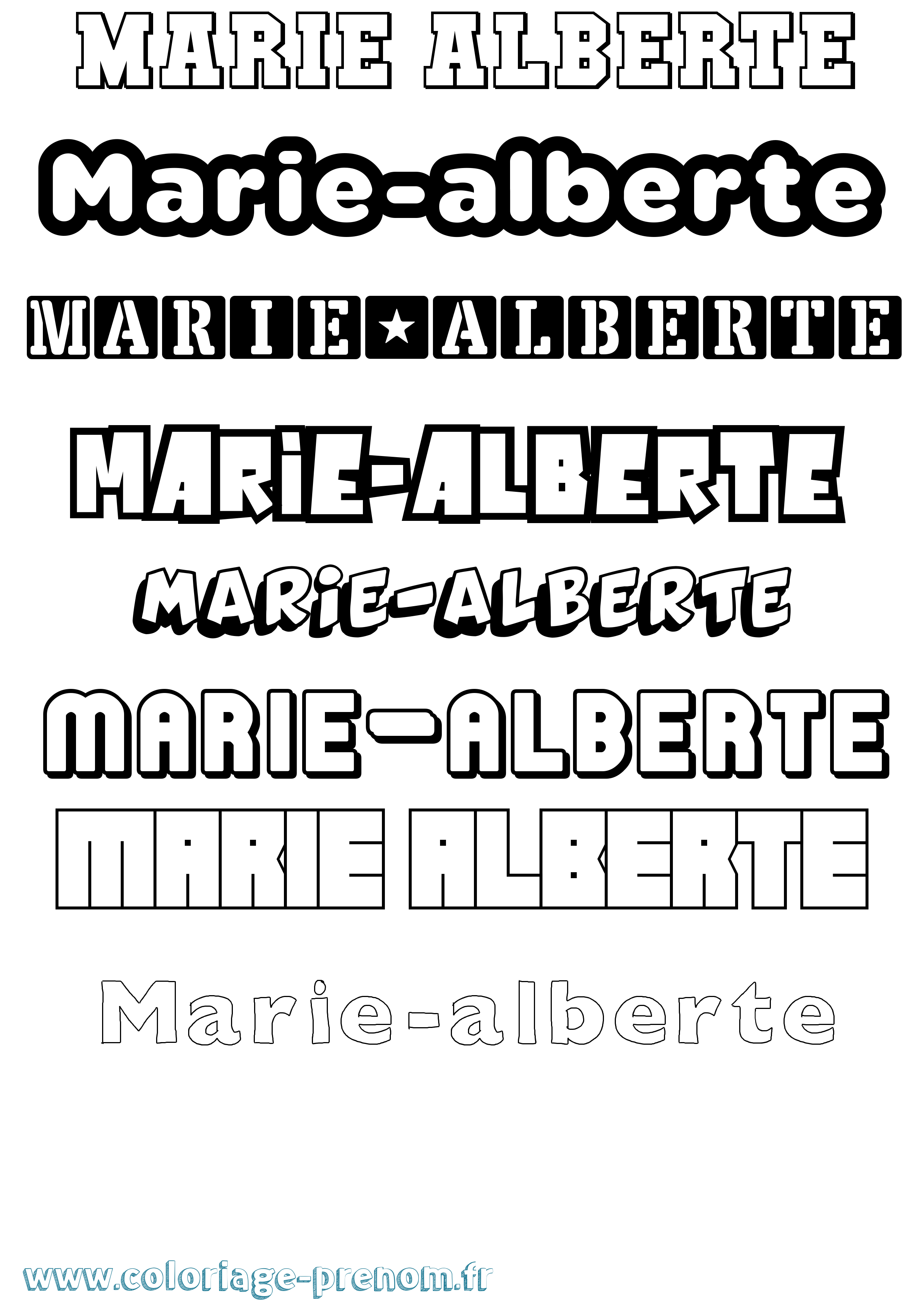 Coloriage Marie-Alberte Simple Coloriage prénom Marie-Alberte Simple