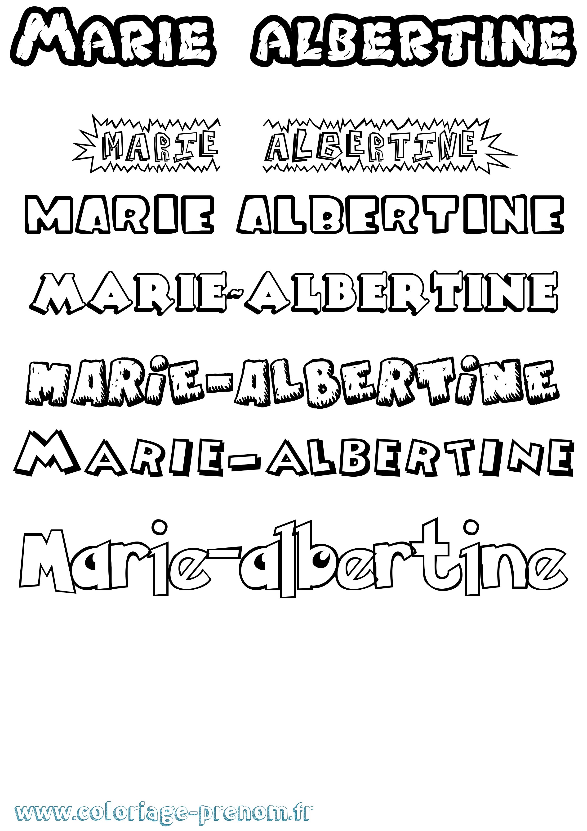Coloriage Marie-Albertine Dessin Animé Coloriage prénom Marie-Albertine Dessin Animé