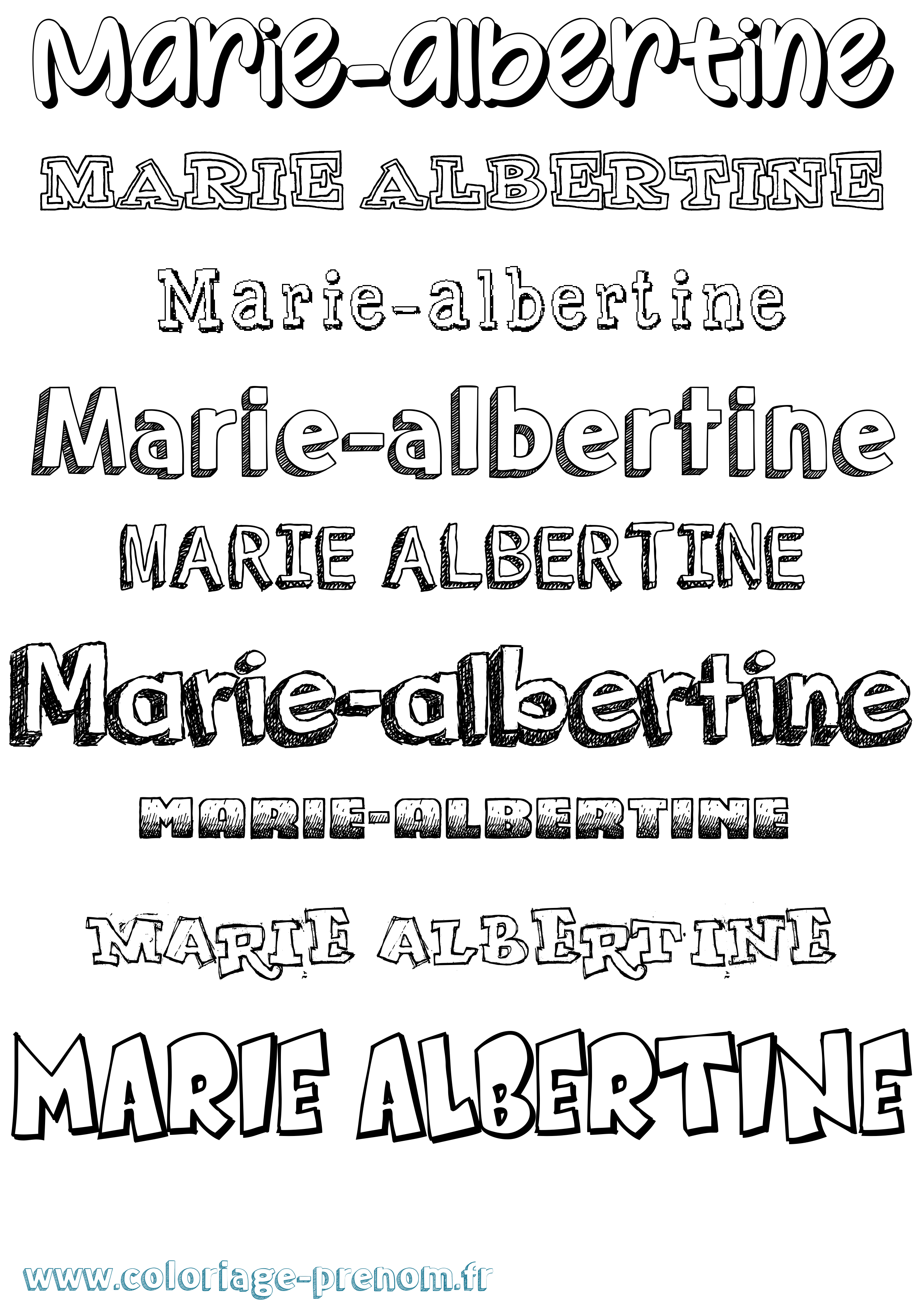 Coloriage Marie-Albertine Dessiné Coloriage prénom Marie-Albertine Dessiné