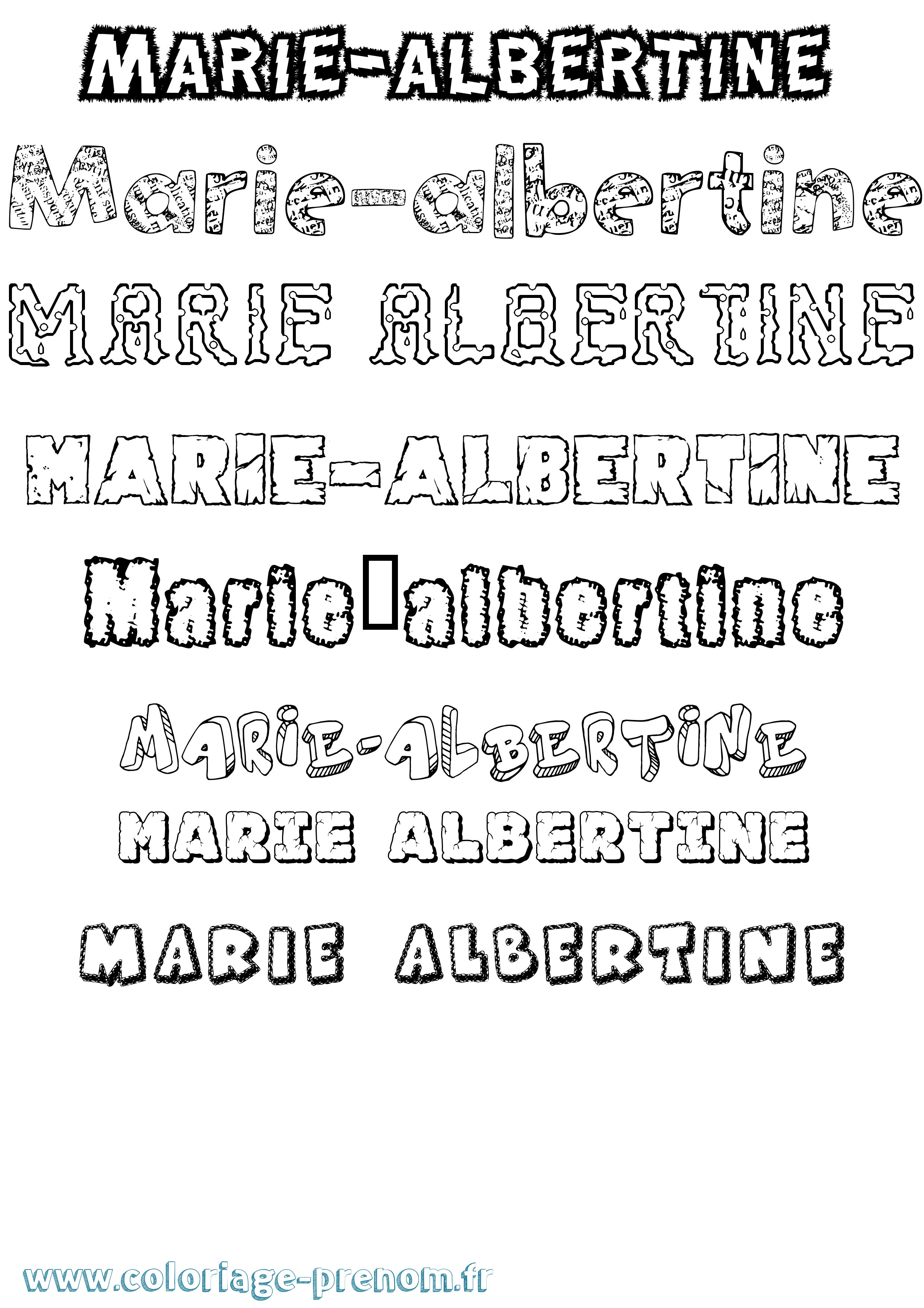 Coloriage Marie-Albertine Destructuré Coloriage prénom Marie-Albertine Destructuré