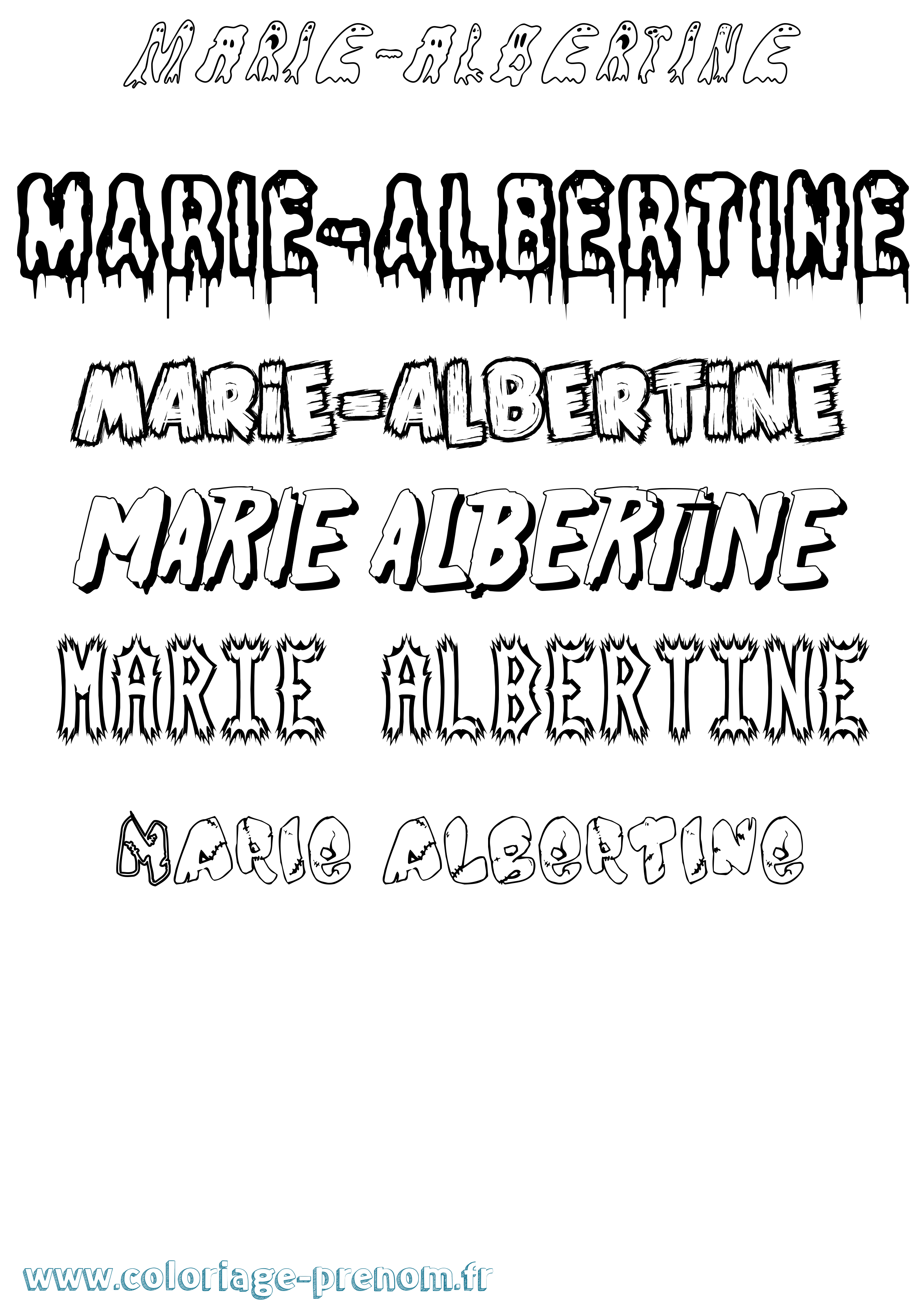 Coloriage Marie-Albertine Frisson Coloriage prénom Marie-Albertine Frisson