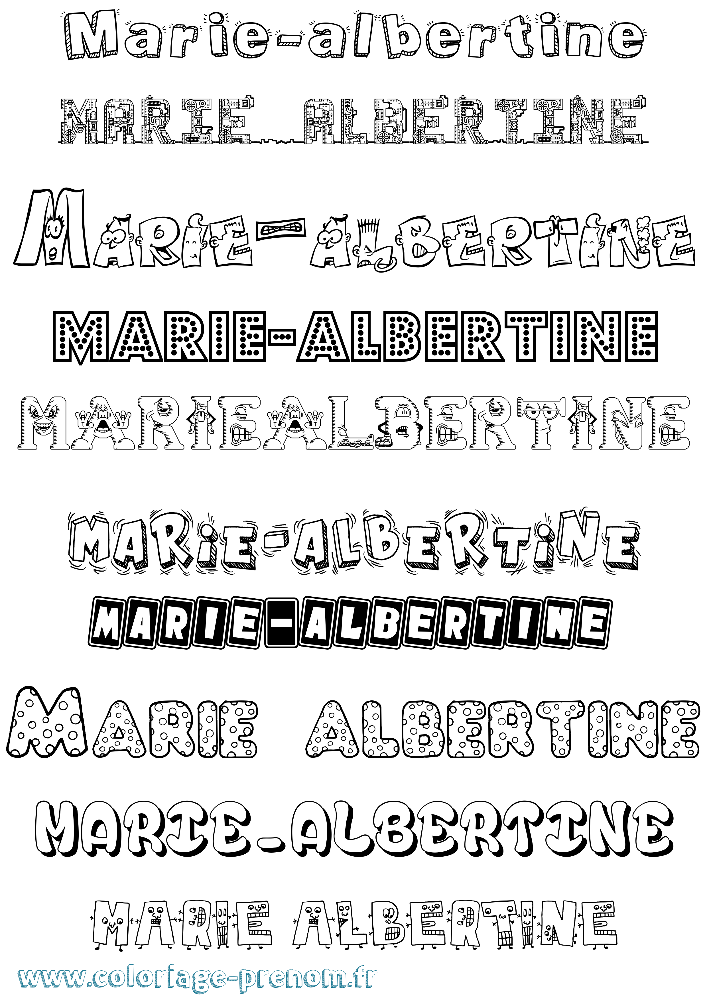 Coloriage Marie-Albertine Fun Coloriage prénom Marie-Albertine Fun