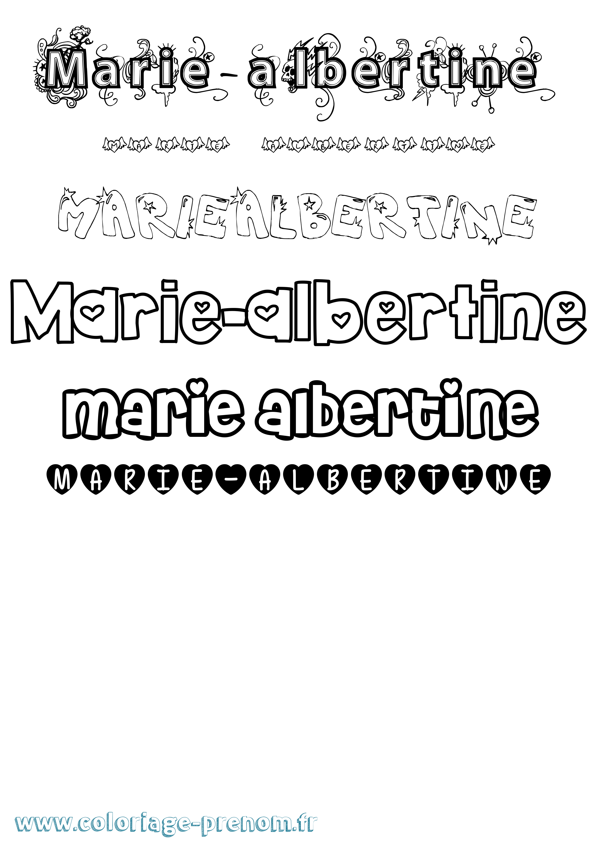 Coloriage Marie-Albertine Girly Coloriage prénom Marie-Albertine Girly