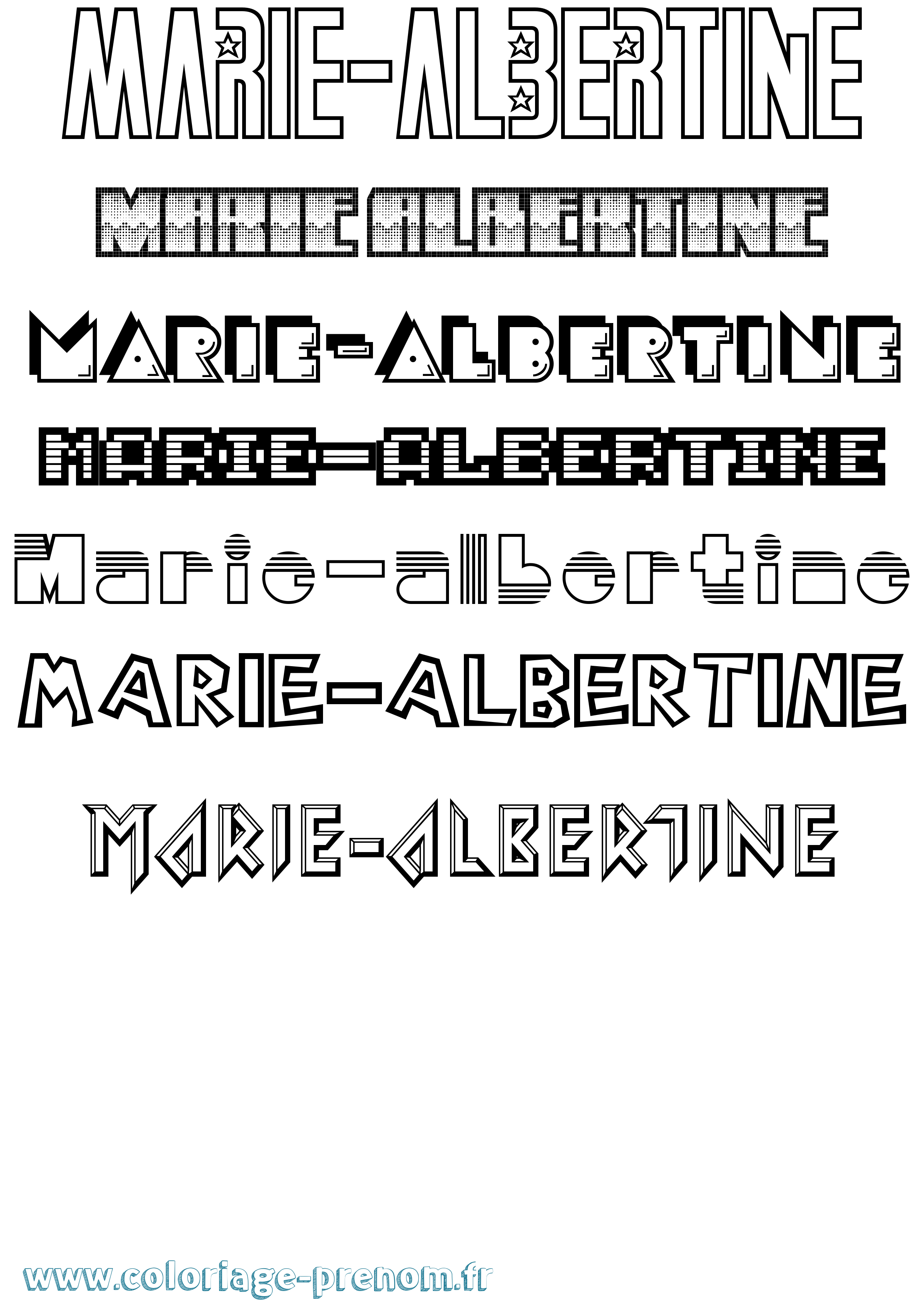 Coloriage Marie-Albertine Jeux Vidéos Coloriage prénom Marie-Albertine Jeux Vidéos