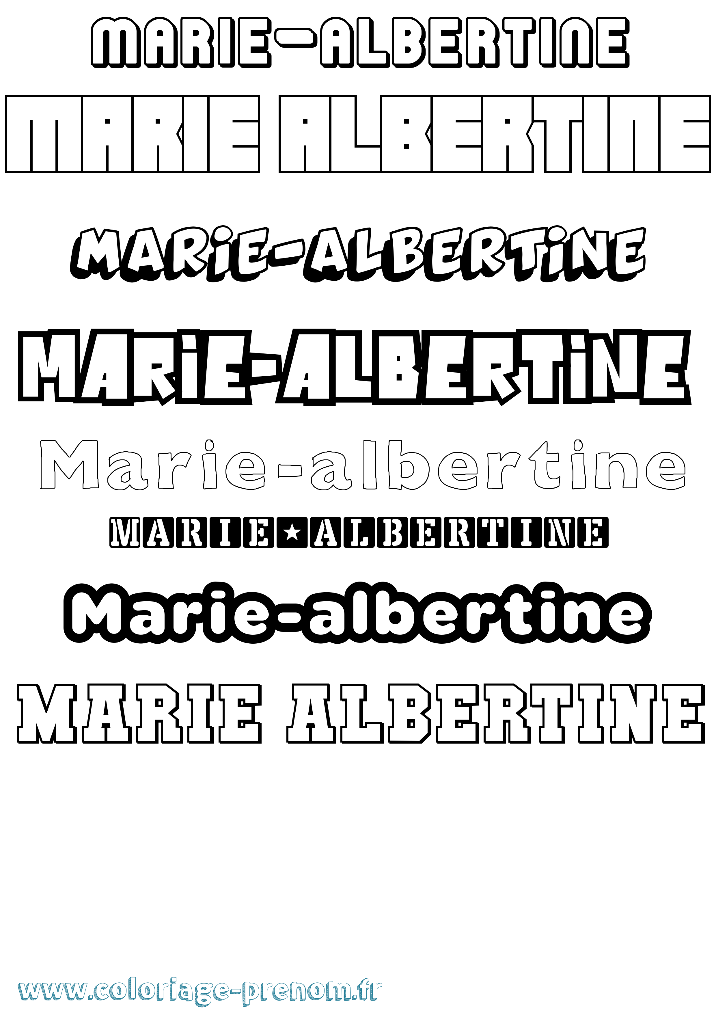 Coloriage Marie-Albertine Simple Coloriage prénom Marie-Albertine Simple