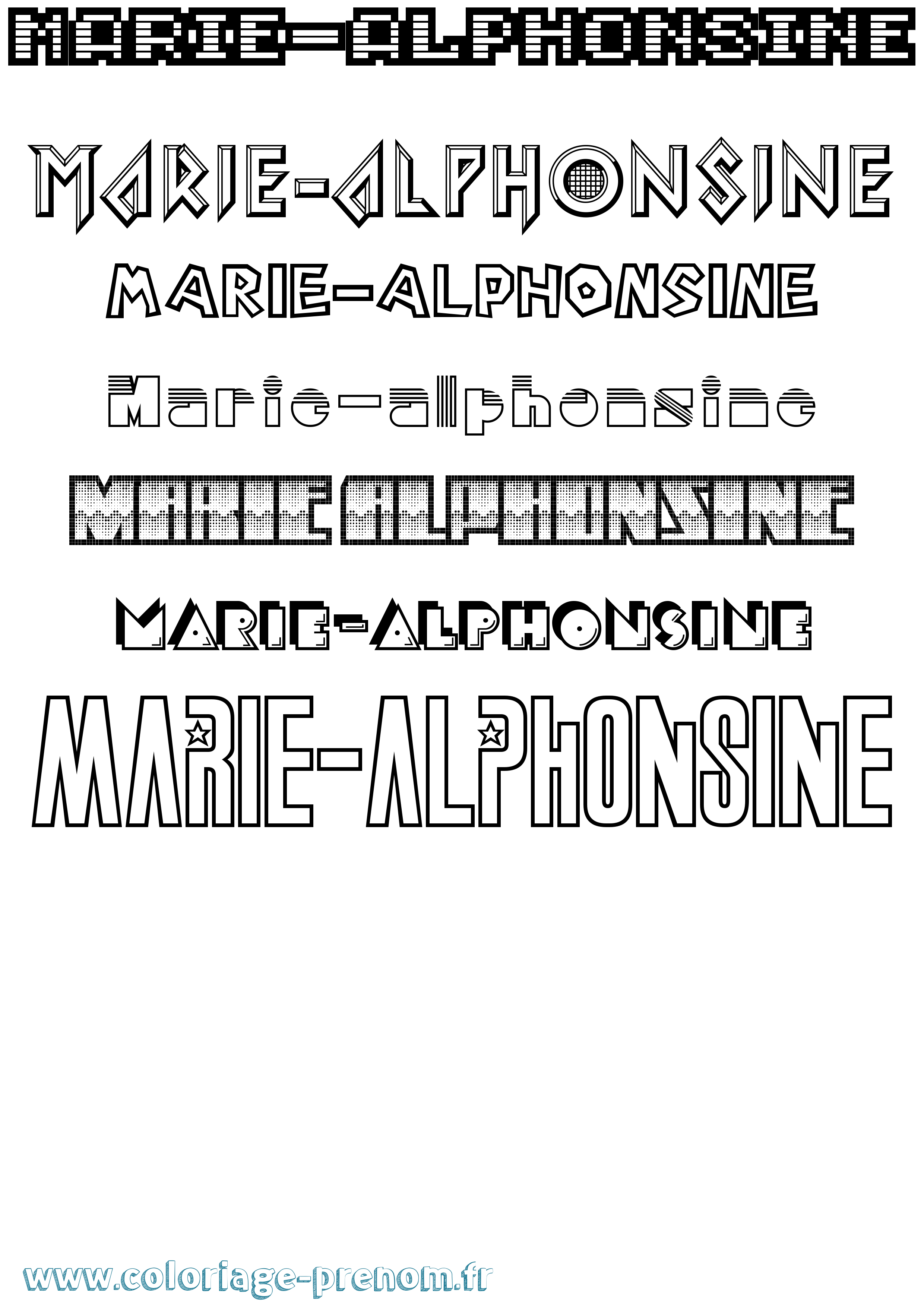 Coloriage Marie-Alphonsine Jeux Vidéos Coloriage prénom Marie-Alphonsine Jeux Vidéos