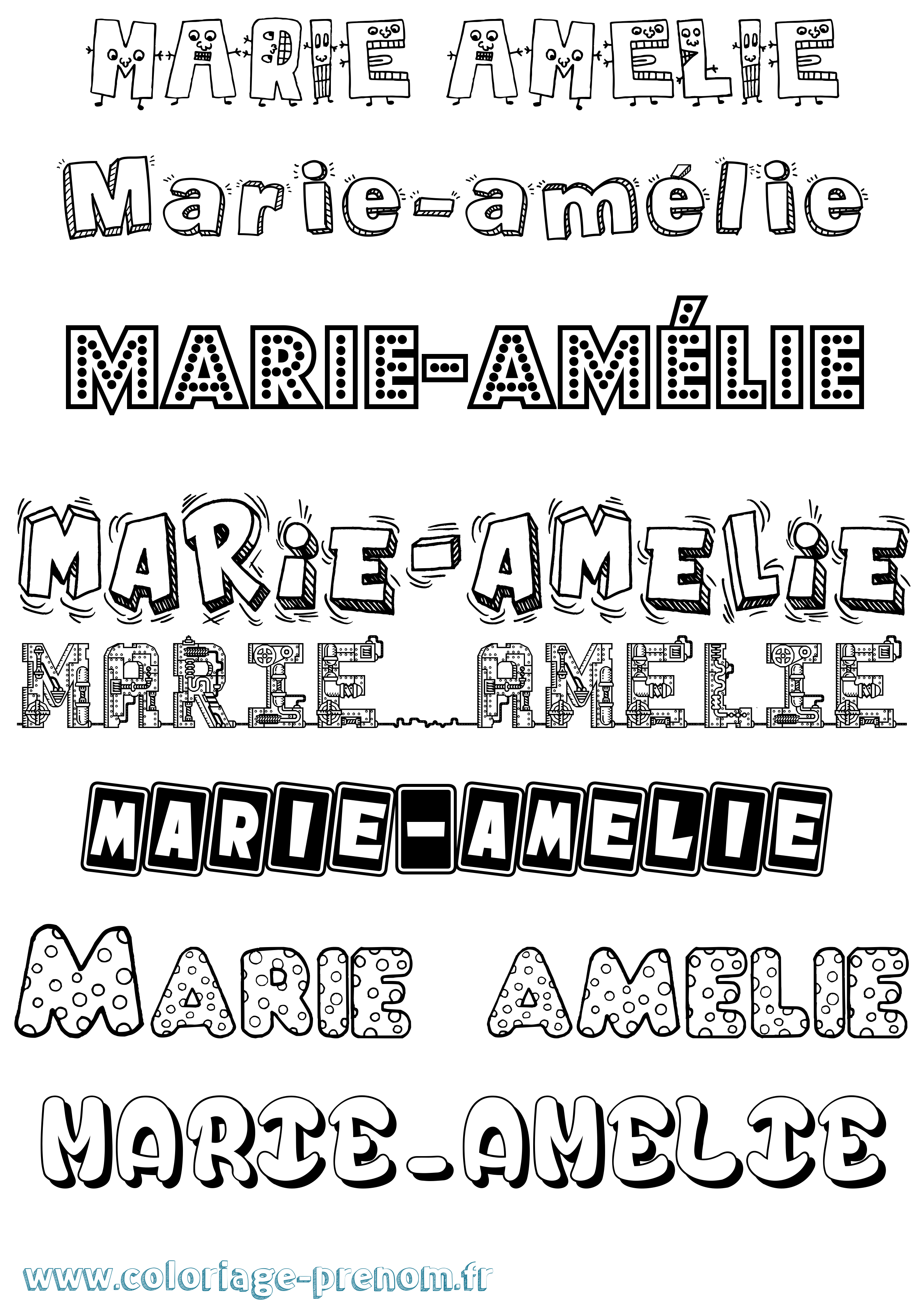 Coloriage Marie-Amélie Fun Coloriage prénom Marie-Amélie Fun