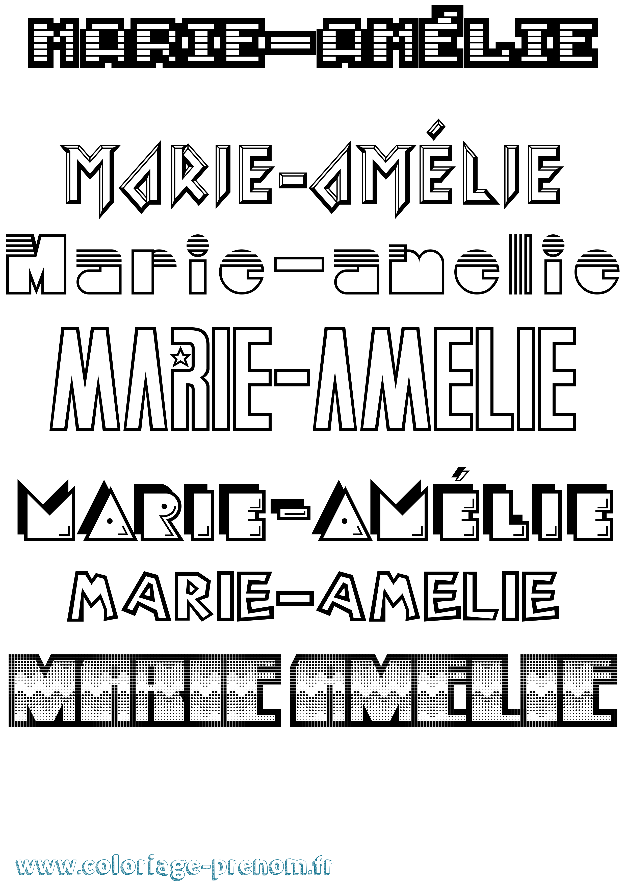 Coloriage Marie-Amélie Jeux Vidéos Coloriage prénom Marie-Amélie Jeux Vidéos