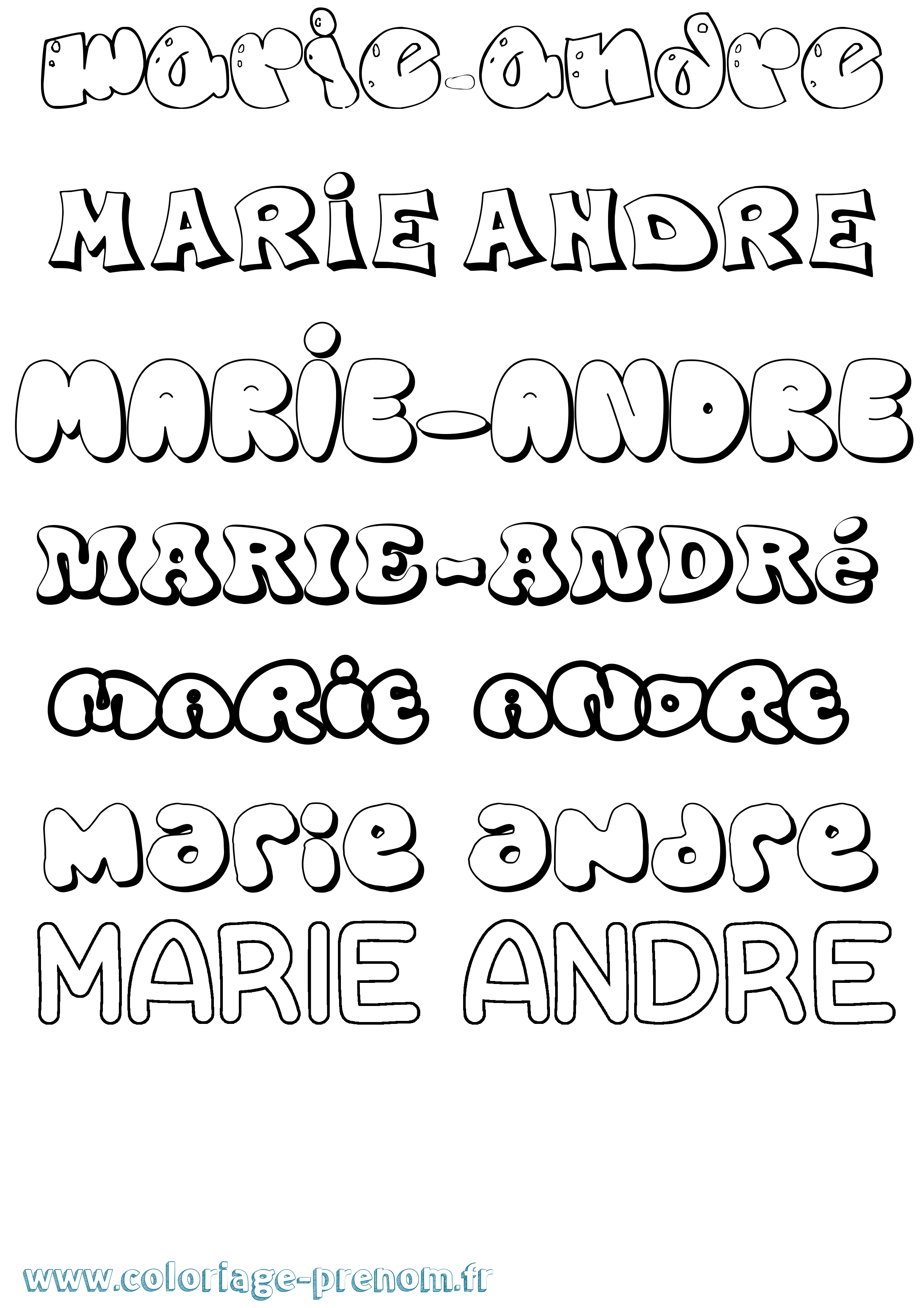 Coloriage Marie-André Bubble Coloriage prénom Marie-André Bubble