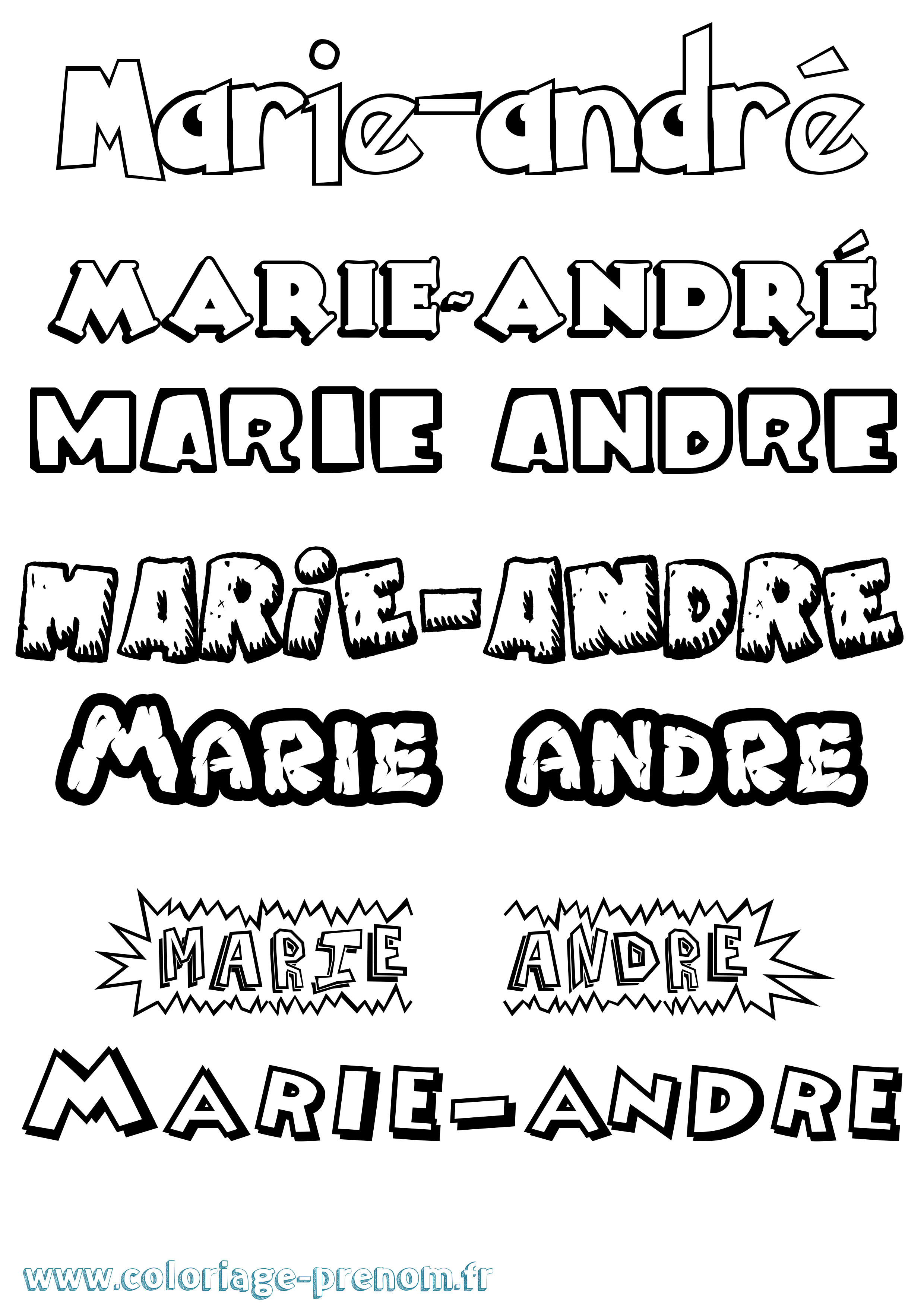 Coloriage Marie-André Dessin Animé Coloriage prénom Marie-André Dessin Animé