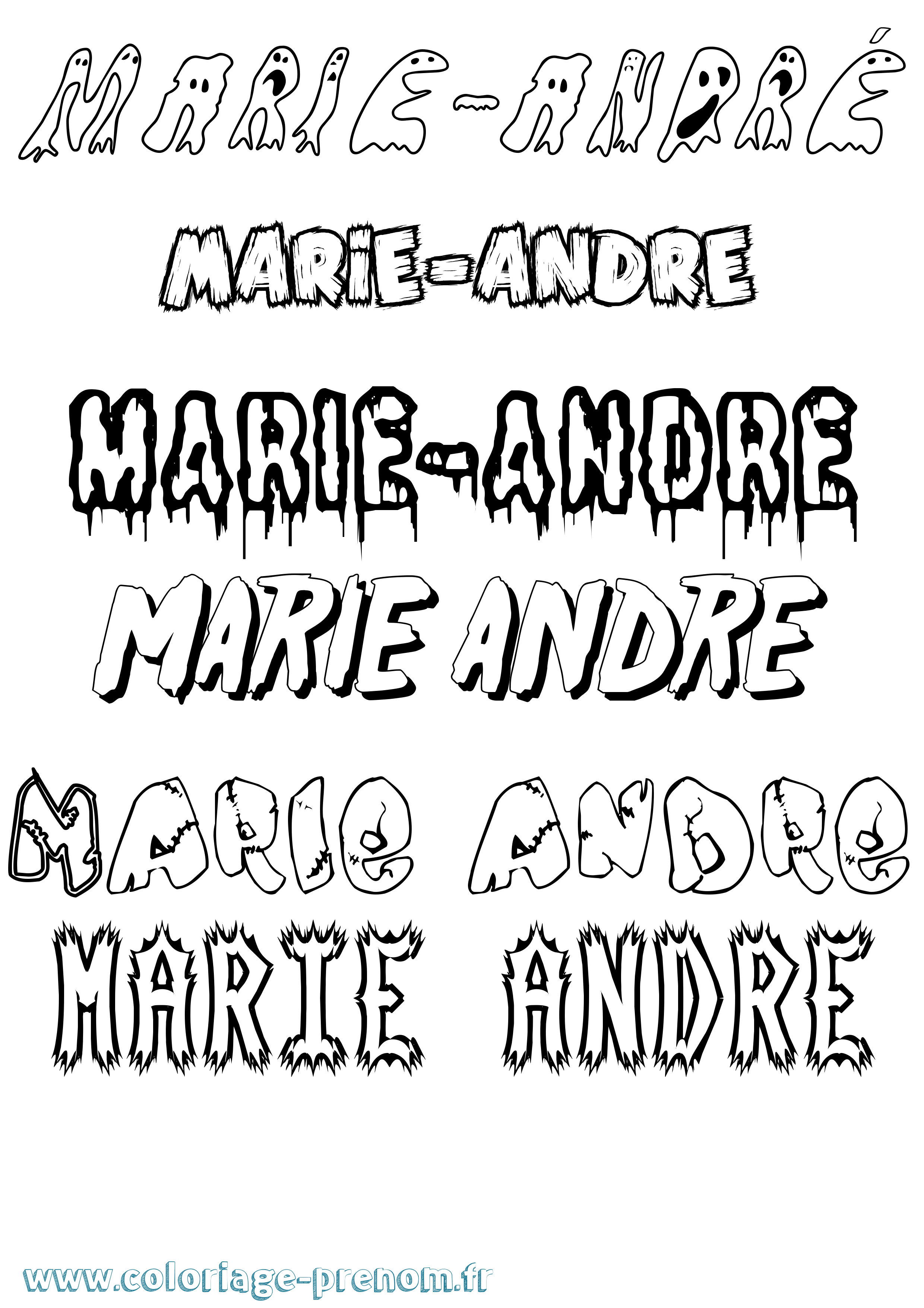 Coloriage Marie-André Frisson Coloriage prénom Marie-André Frisson