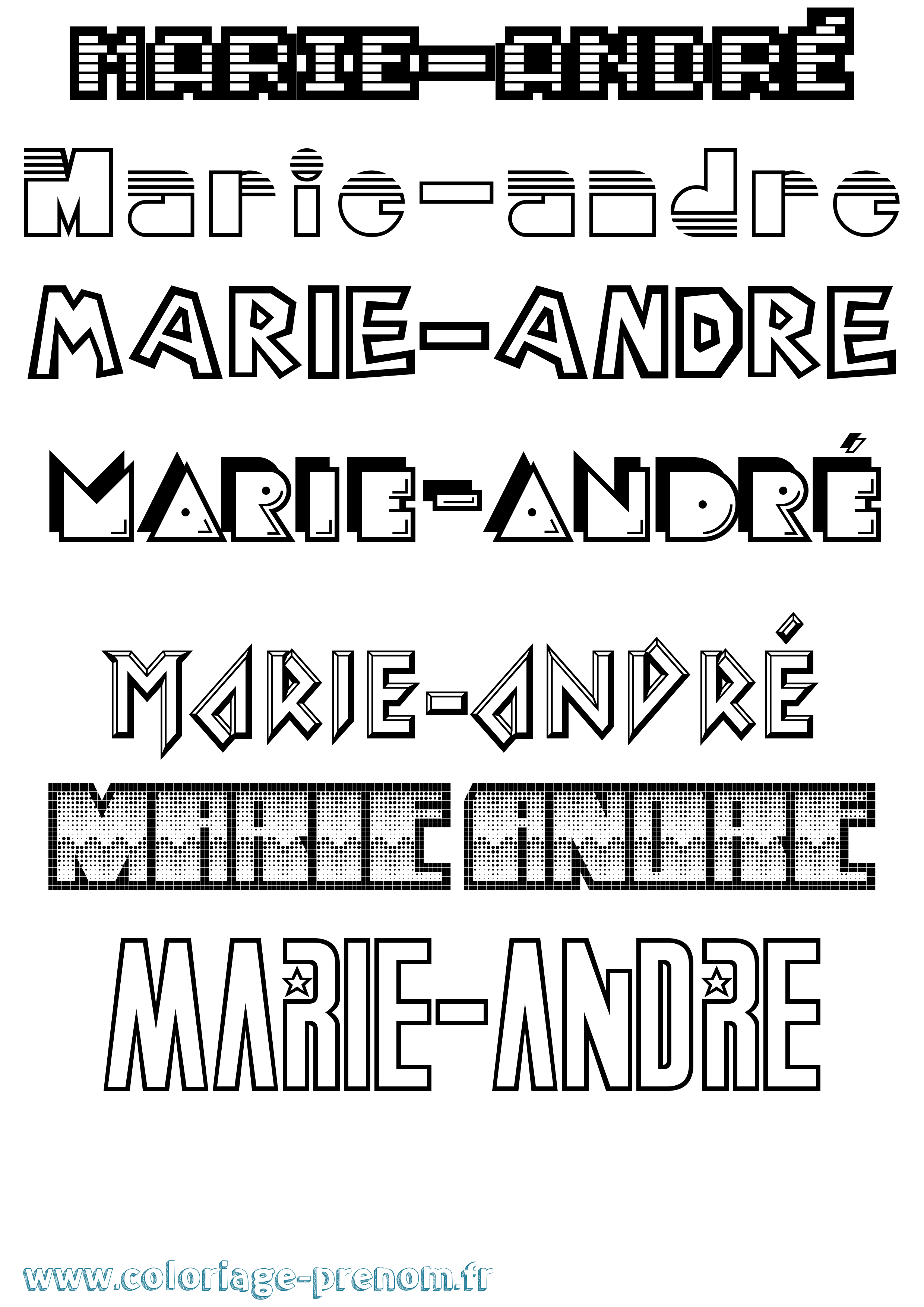 Coloriage Marie-André Jeux Vidéos Coloriage prénom Marie-André Jeux Vidéos
