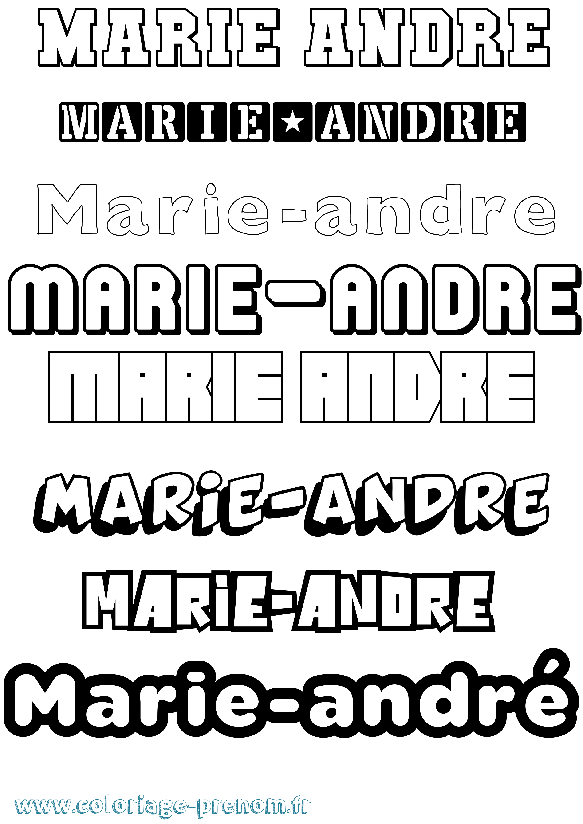 Coloriage Marie-André Simple Coloriage prénom Marie-André Simple