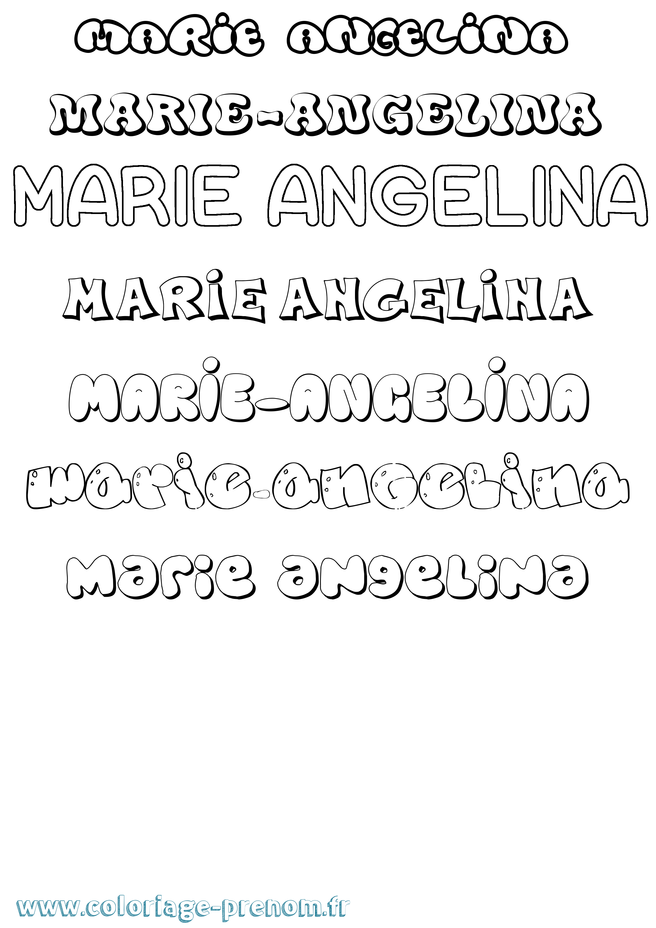 Coloriage Marie-Angelina Bubble Coloriage prénom Marie-Angelina Bubble