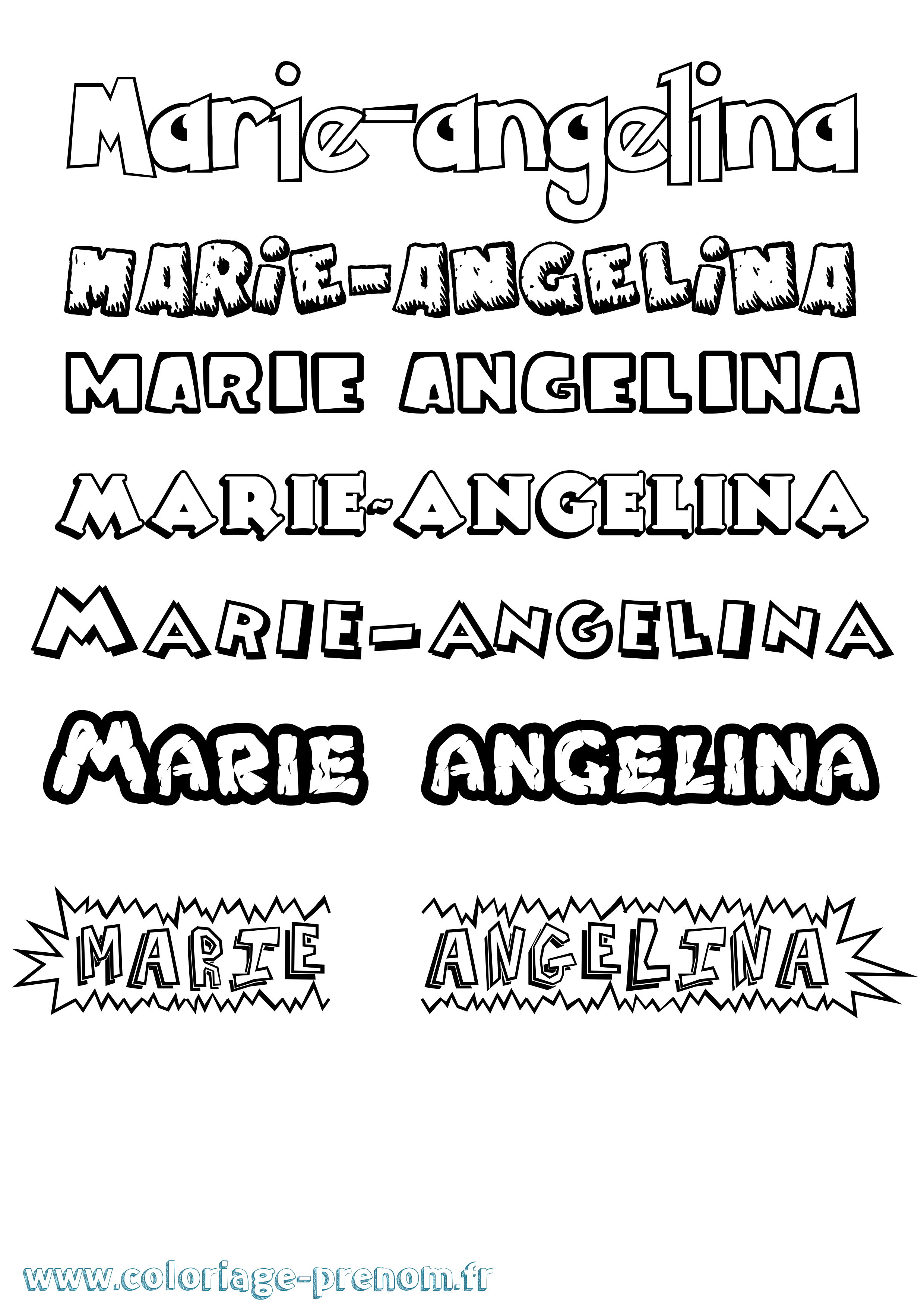 Coloriage Marie-Angelina Dessin Animé Coloriage prénom Marie-Angelina Dessin Animé