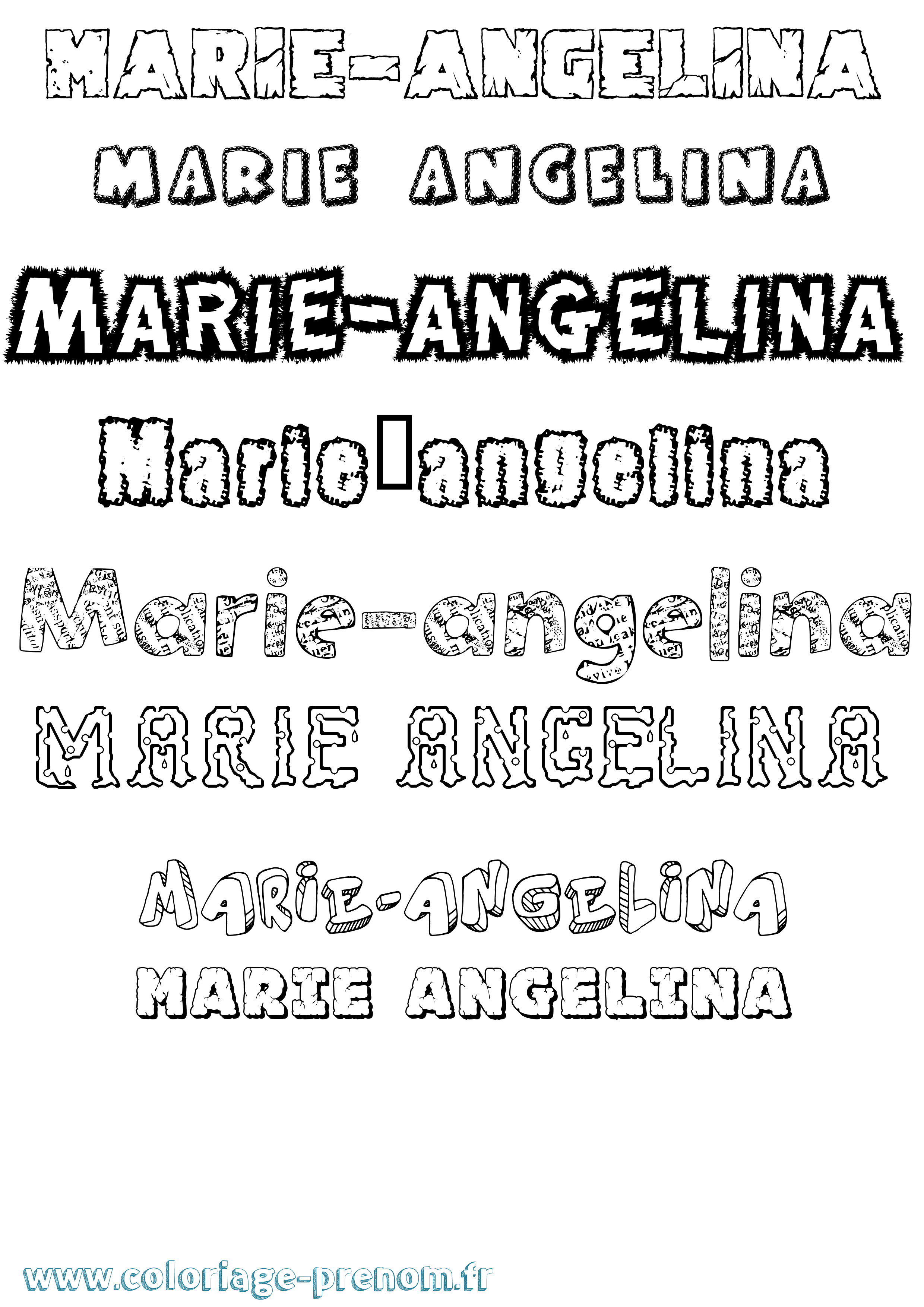 Coloriage Marie-Angelina Destructuré Coloriage prénom Marie-Angelina Destructuré