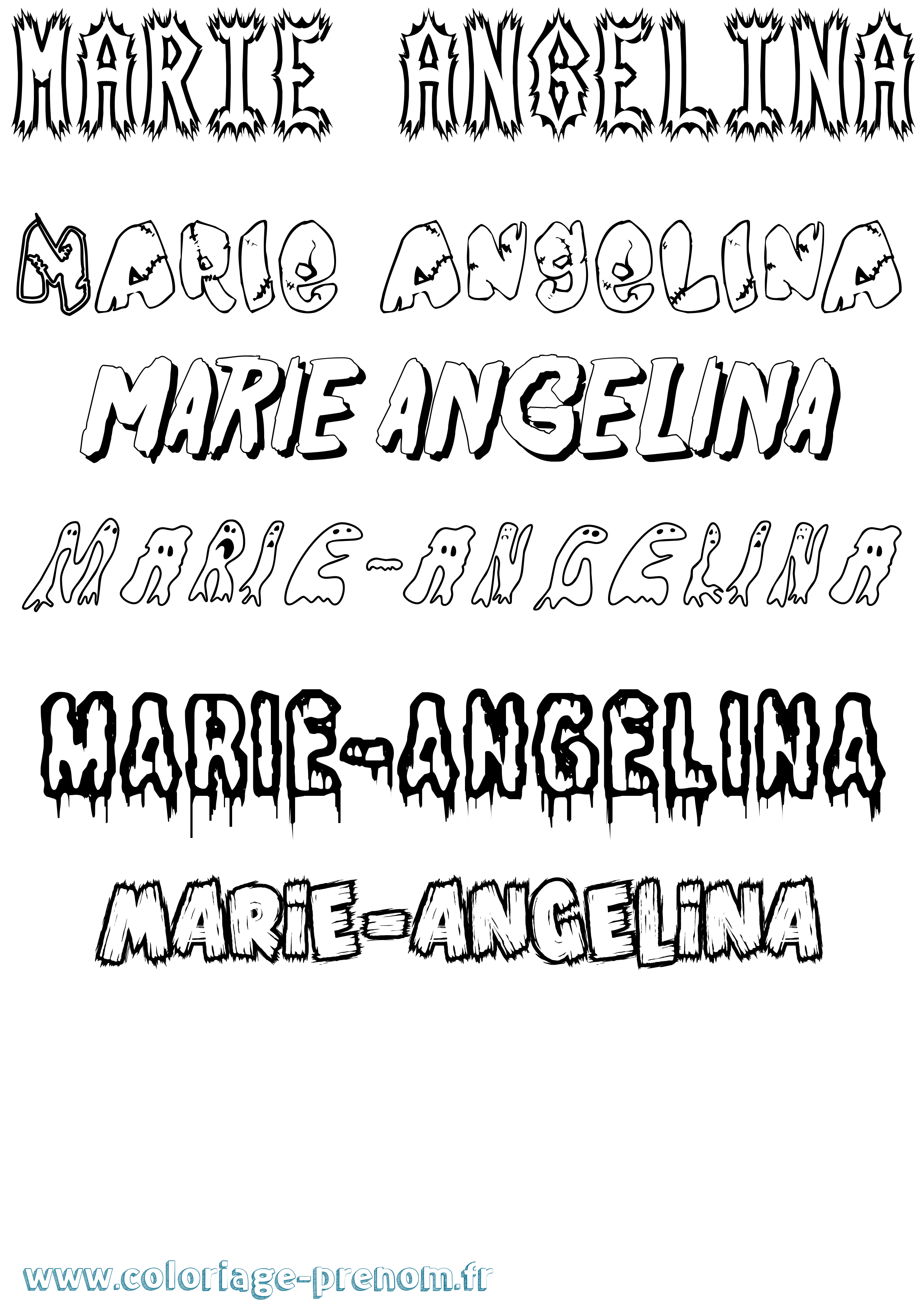 Coloriage Marie-Angelina Frisson Coloriage prénom Marie-Angelina Frisson