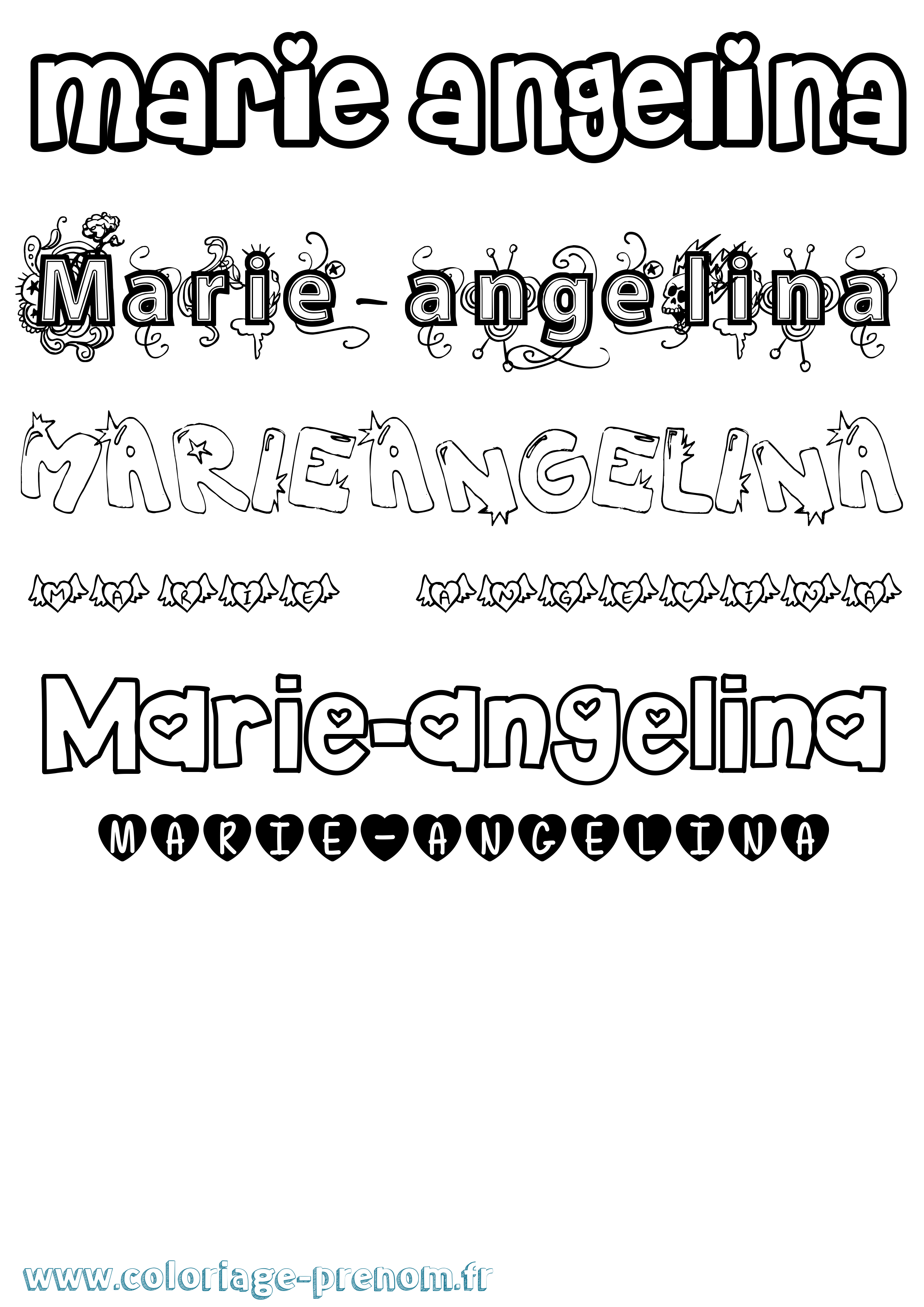 Coloriage Marie-Angelina Girly Coloriage prénom Marie-Angelina Girly