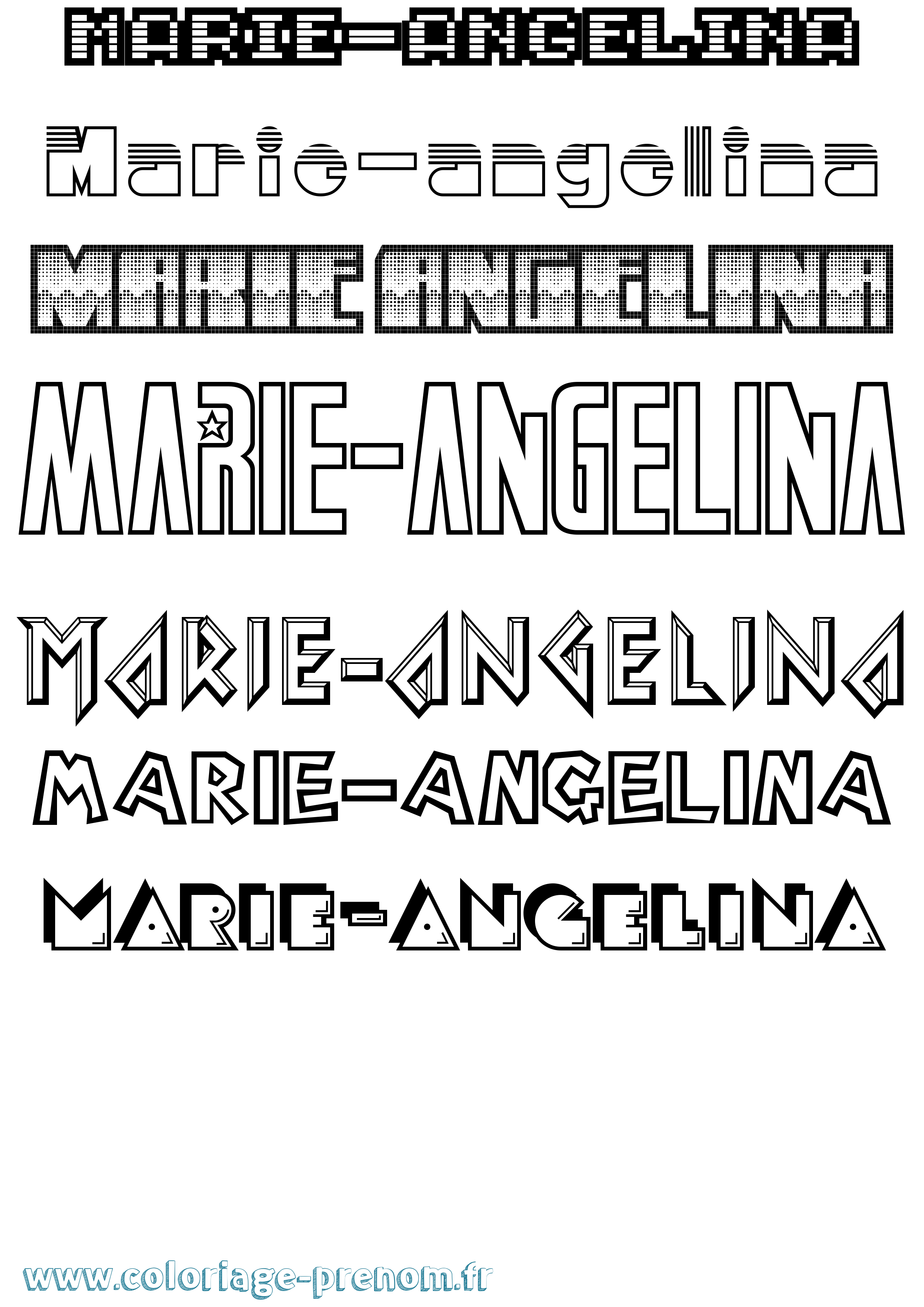 Coloriage Marie-Angelina Jeux Vidéos Coloriage prénom Marie-Angelina Jeux Vidéos