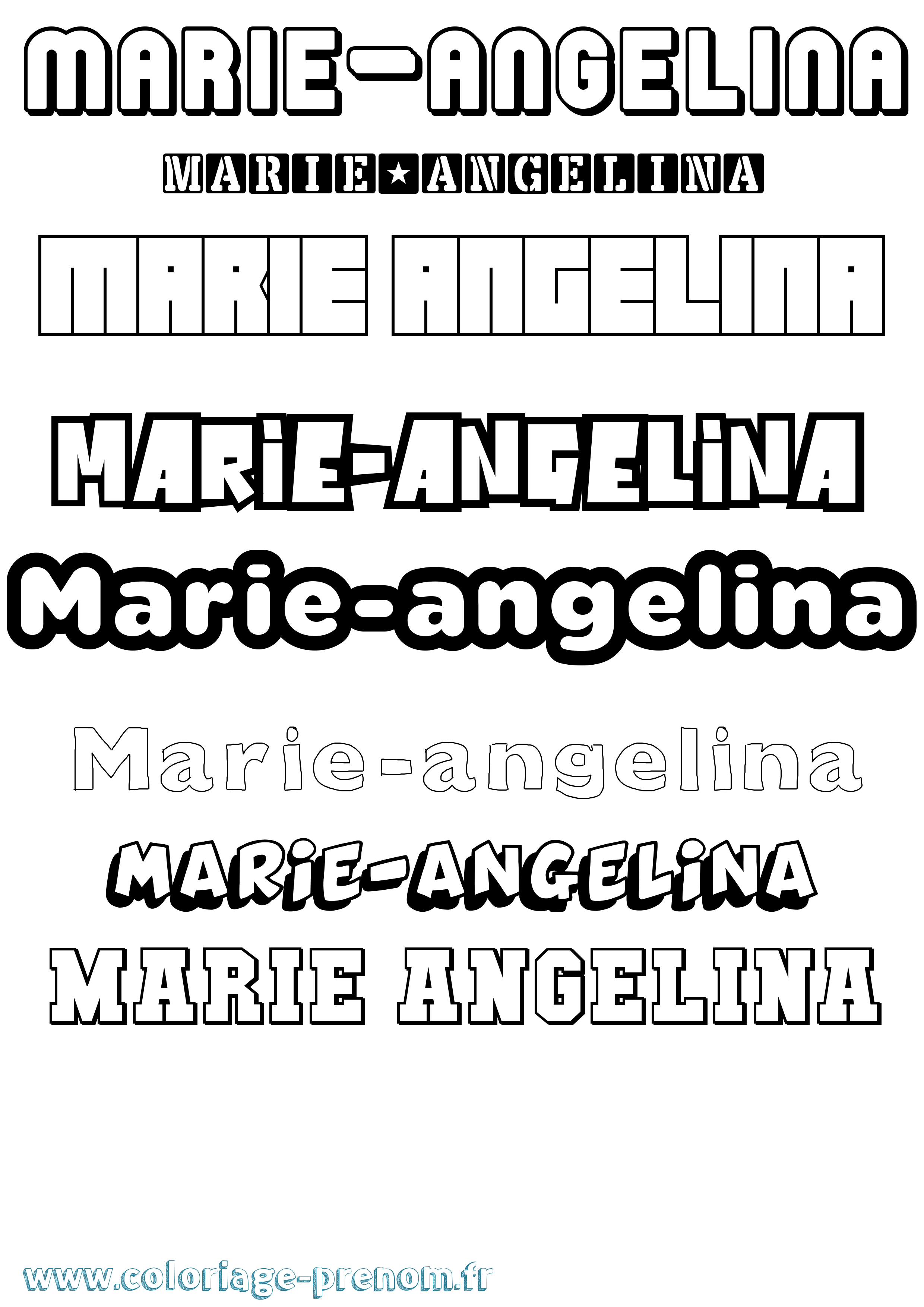 Coloriage Marie-Angelina Simple Coloriage prénom Marie-Angelina Simple