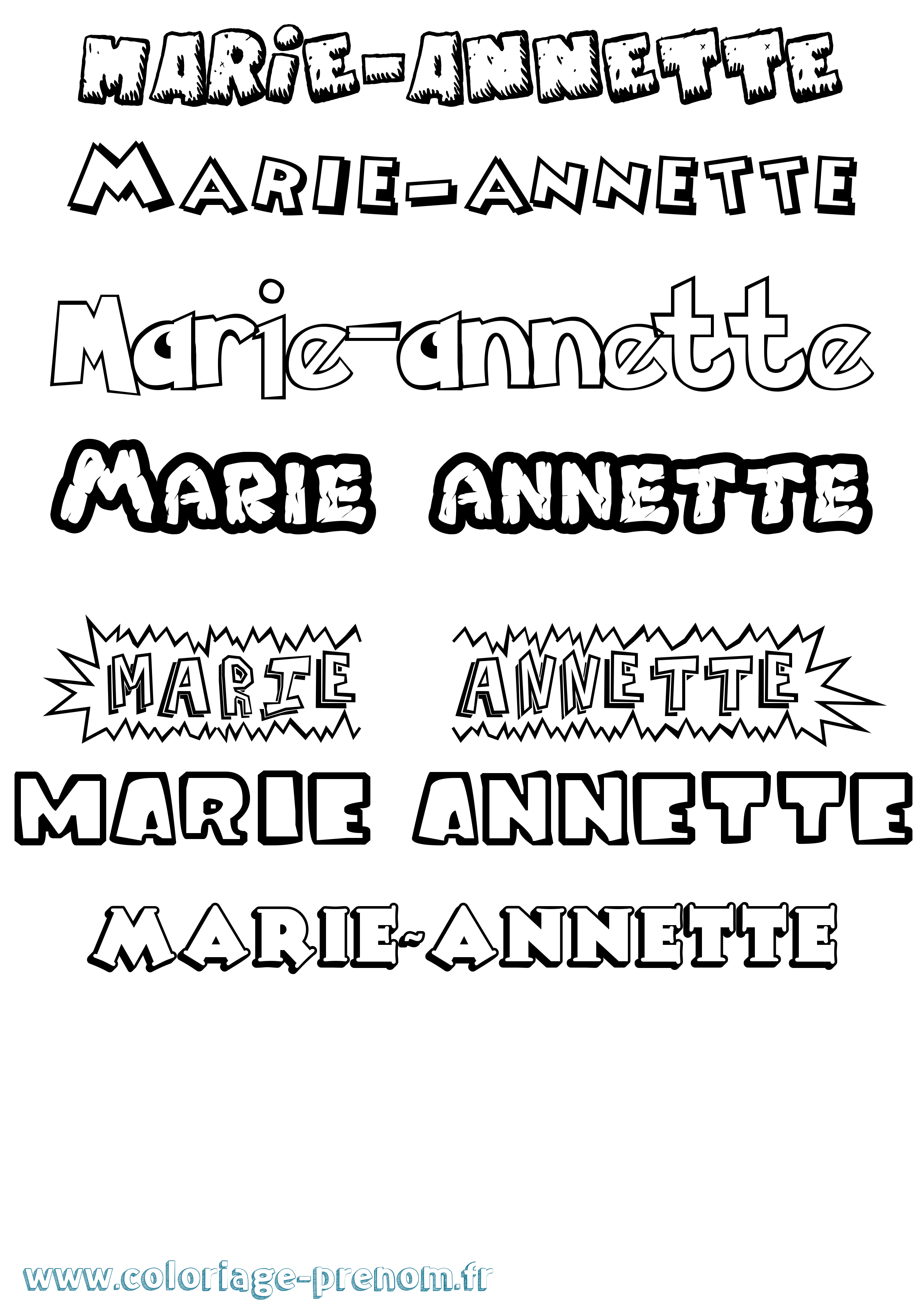 Coloriage Marie-Annette Dessin Animé Coloriage prénom Marie-Annette Dessin Animé