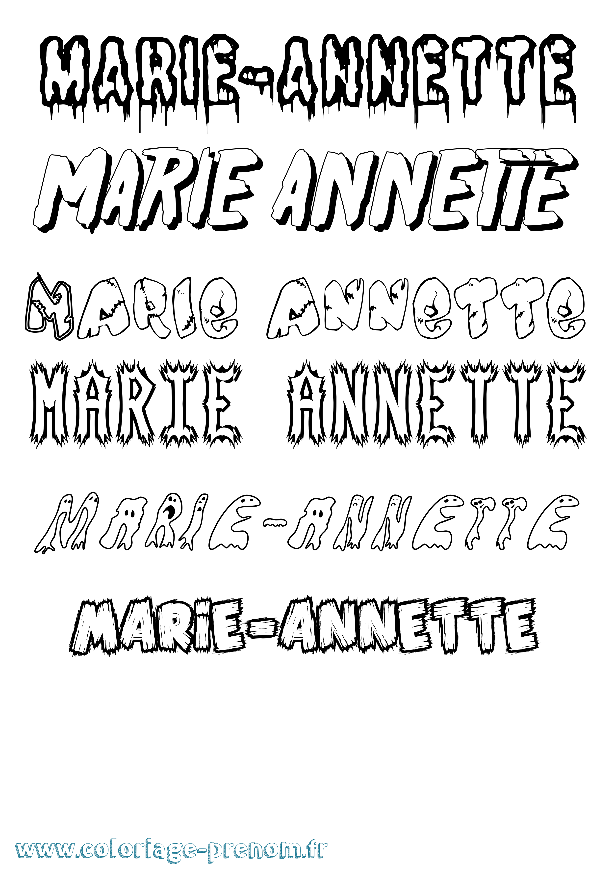 Coloriage Marie-Annette Frisson Coloriage prénom Marie-Annette Frisson