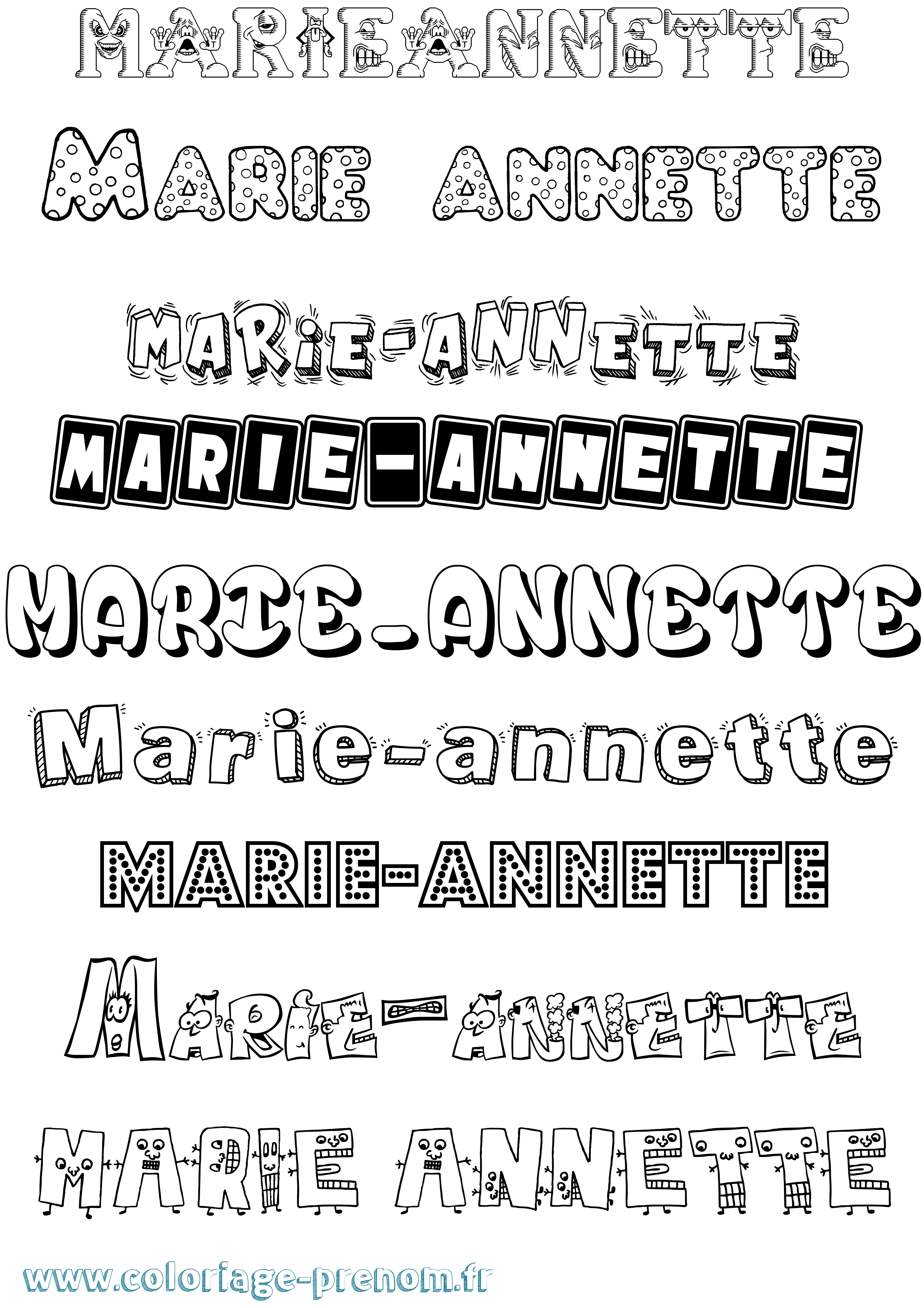 Coloriage Marie-Annette Fun Coloriage prénom Marie-Annette Fun