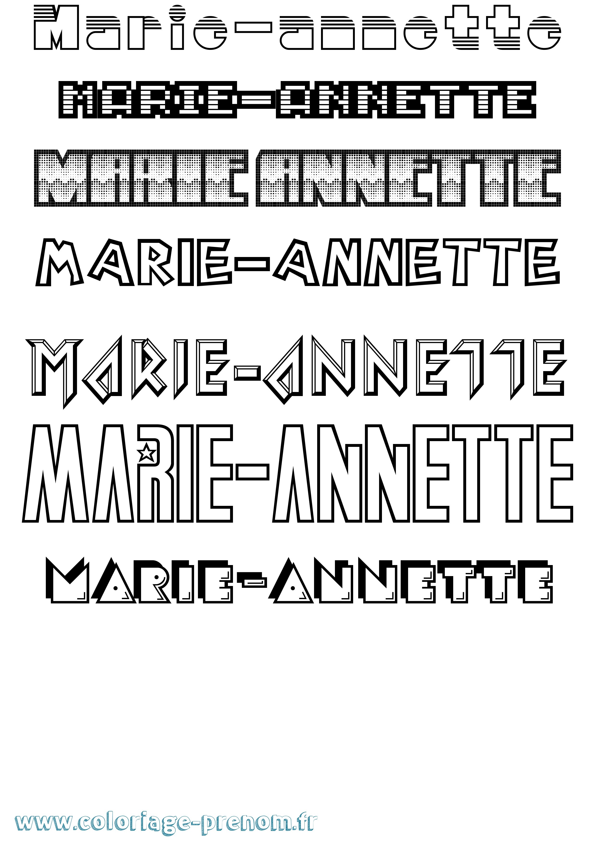 Coloriage Marie-Annette Jeux Vidéos Coloriage prénom Marie-Annette Jeux Vidéos