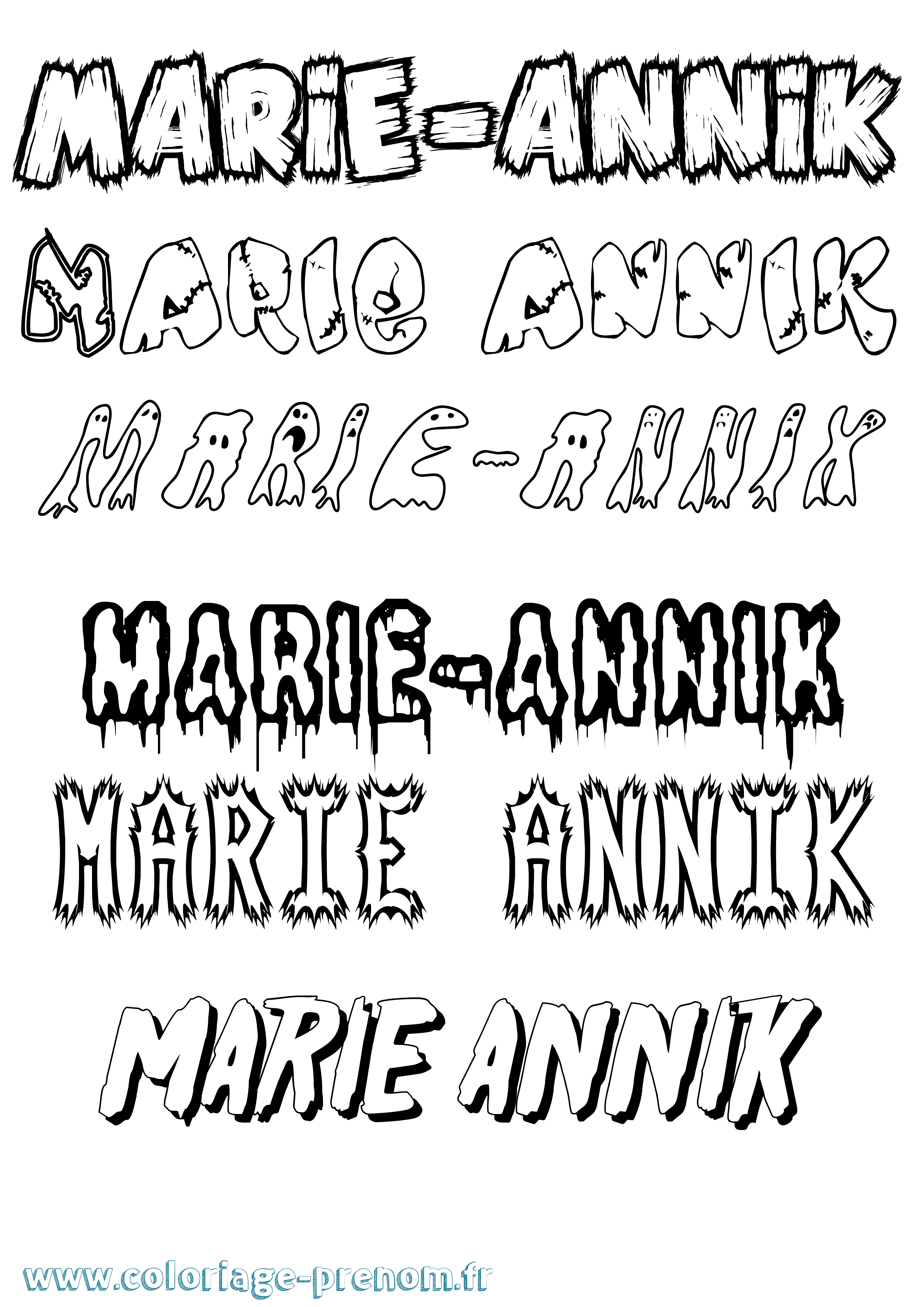 Coloriage Marie-Annik Frisson Coloriage prénom Marie-Annik Frisson