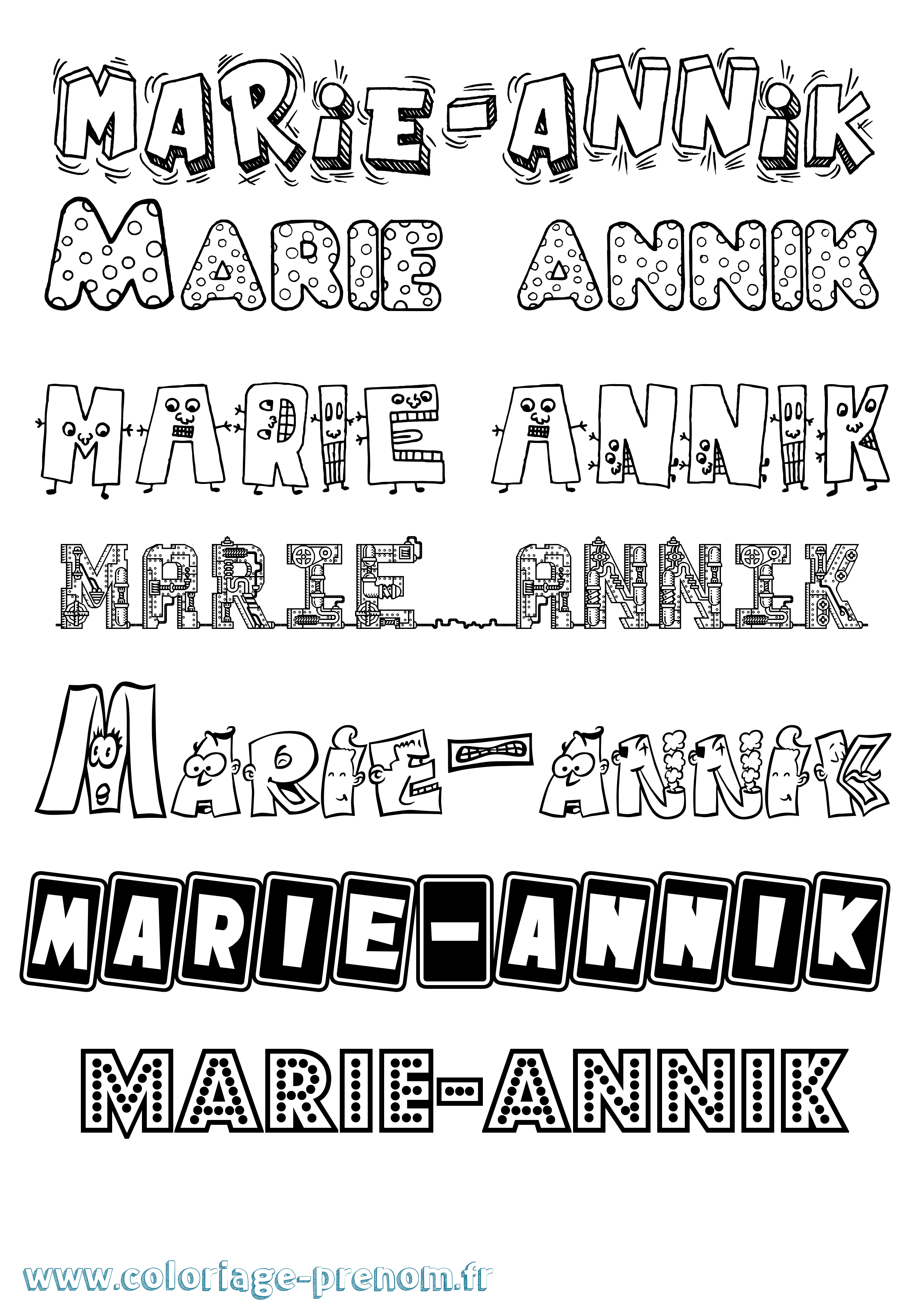 Coloriage Marie-Annik Fun Coloriage prénom Marie-Annik Fun