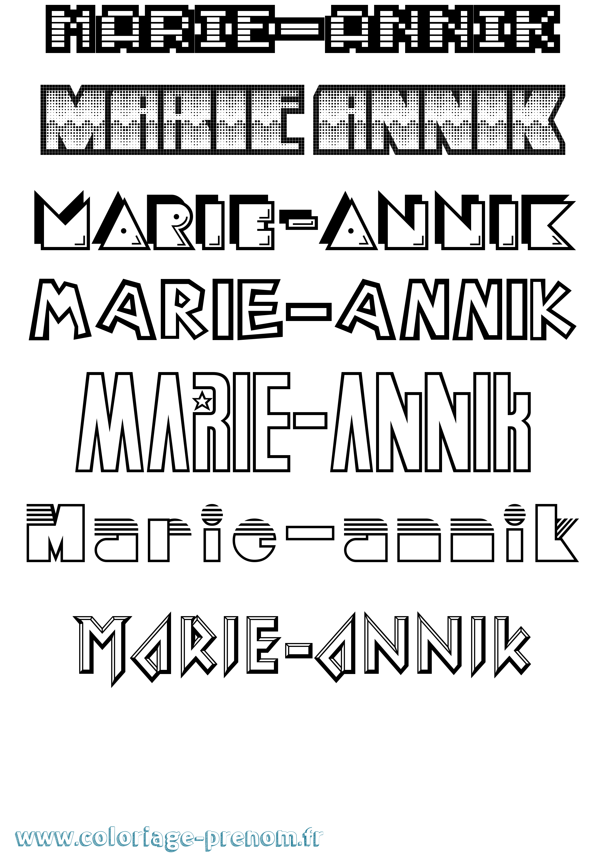 Coloriage Marie-Annik Jeux Vidéos Coloriage prénom Marie-Annik Jeux Vidéos