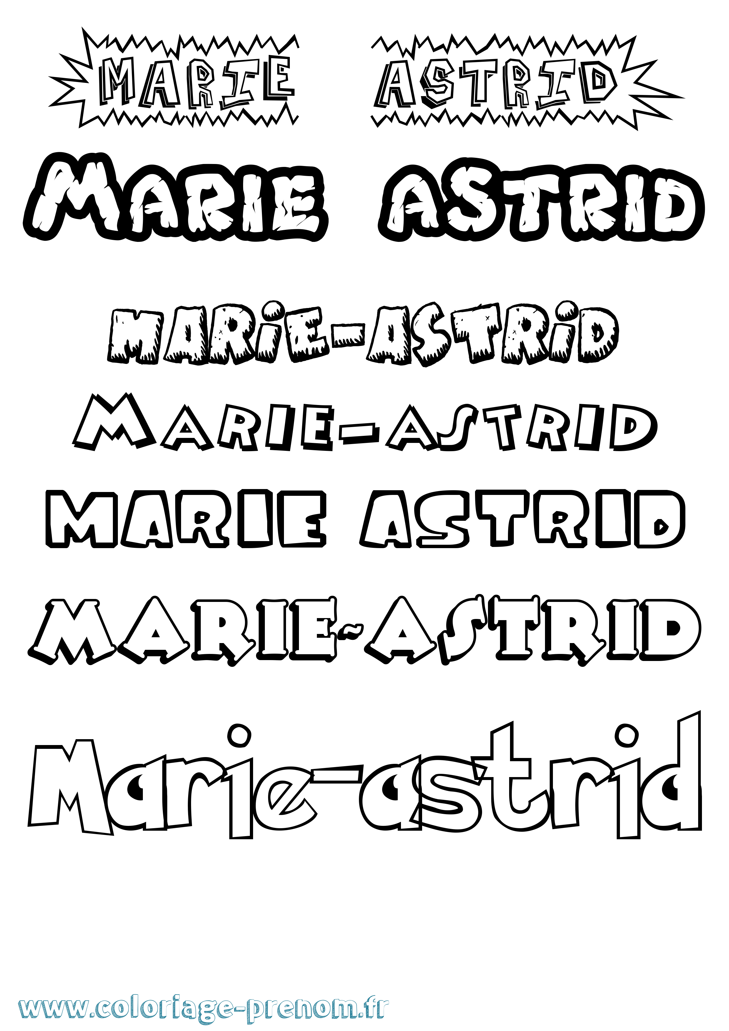 Coloriage Marie-Astrid Dessin Animé Coloriage prénom Marie-Astrid Dessin Animé